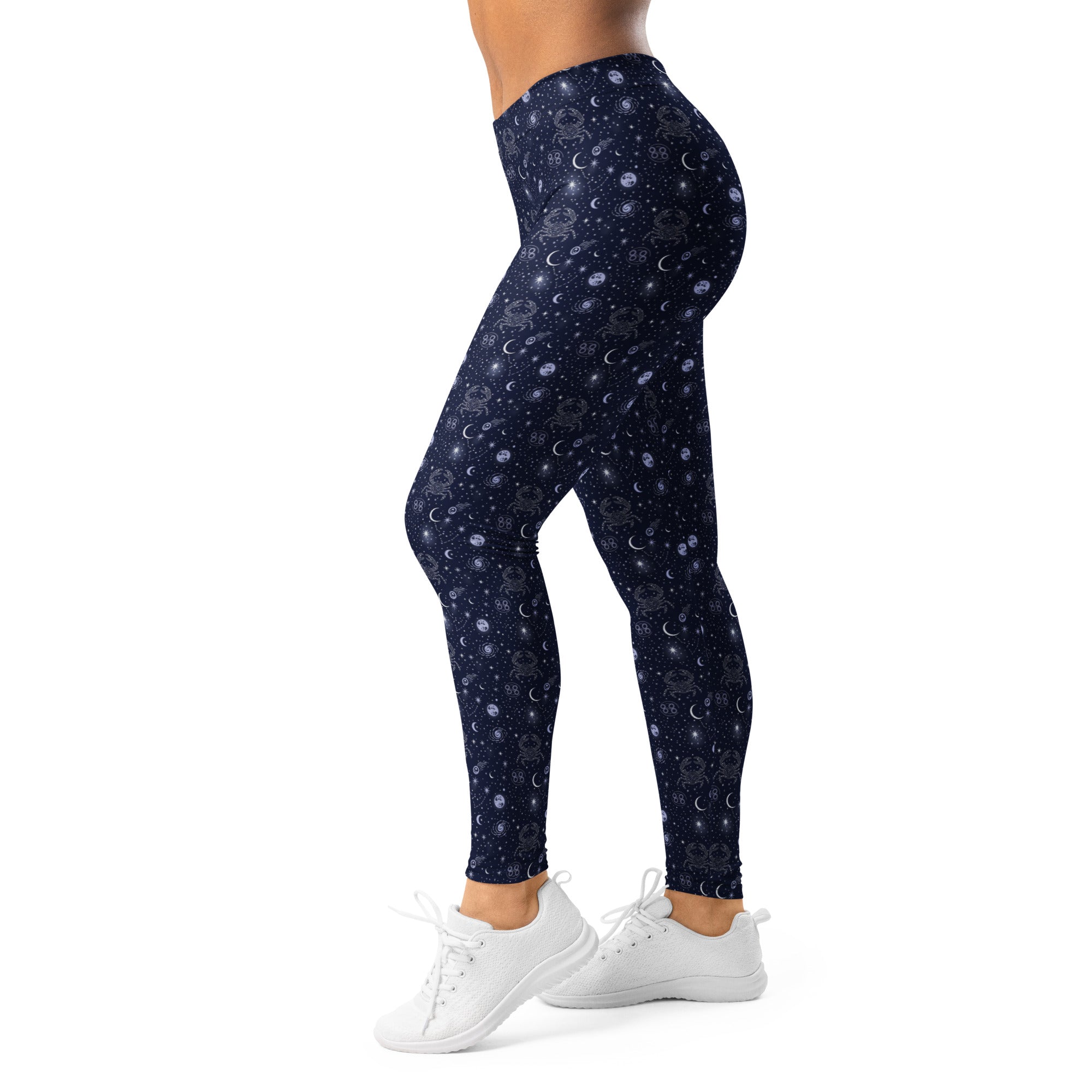 Women's celestial pattern leggings front view