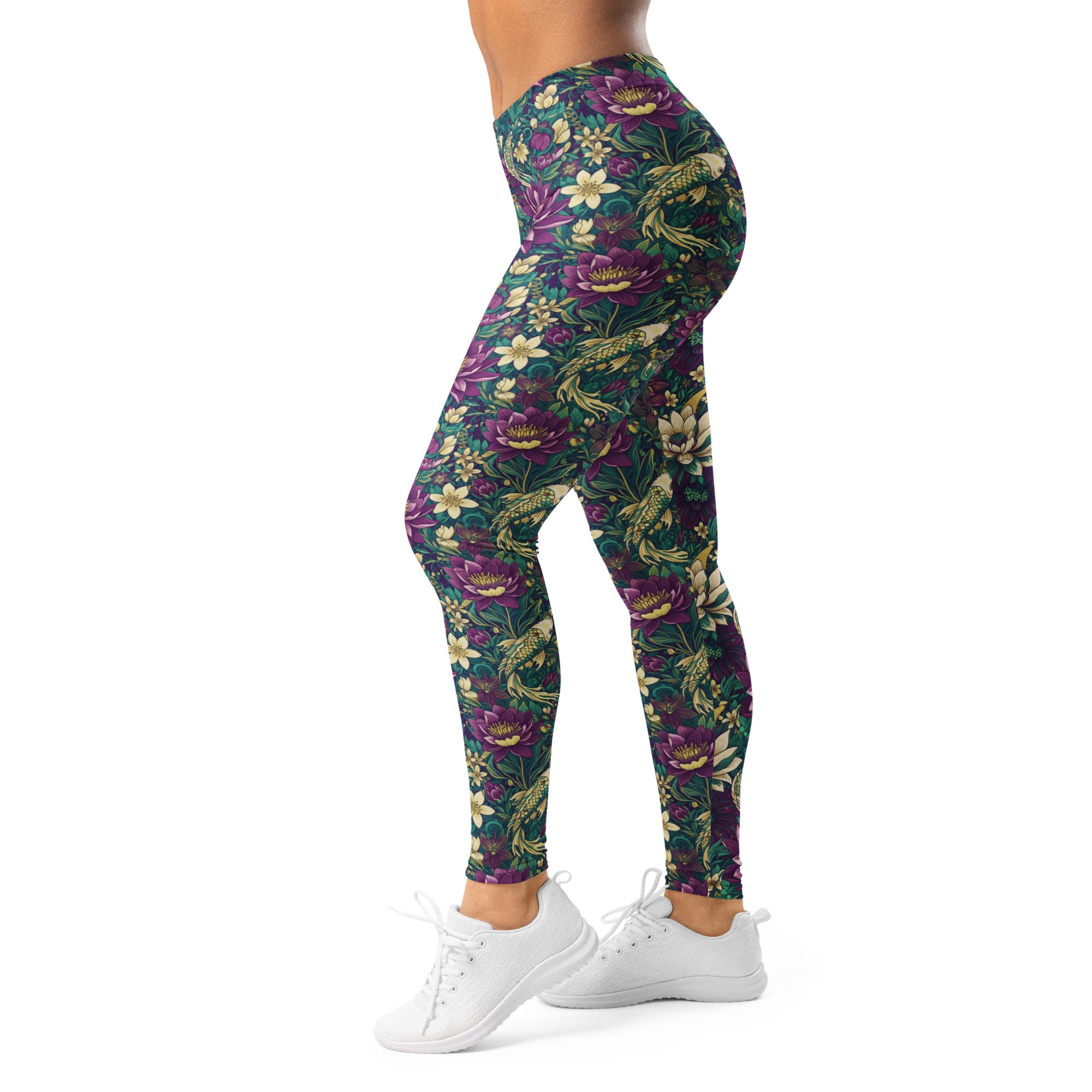 Pisces Koi Floral Leggings | GearBunch