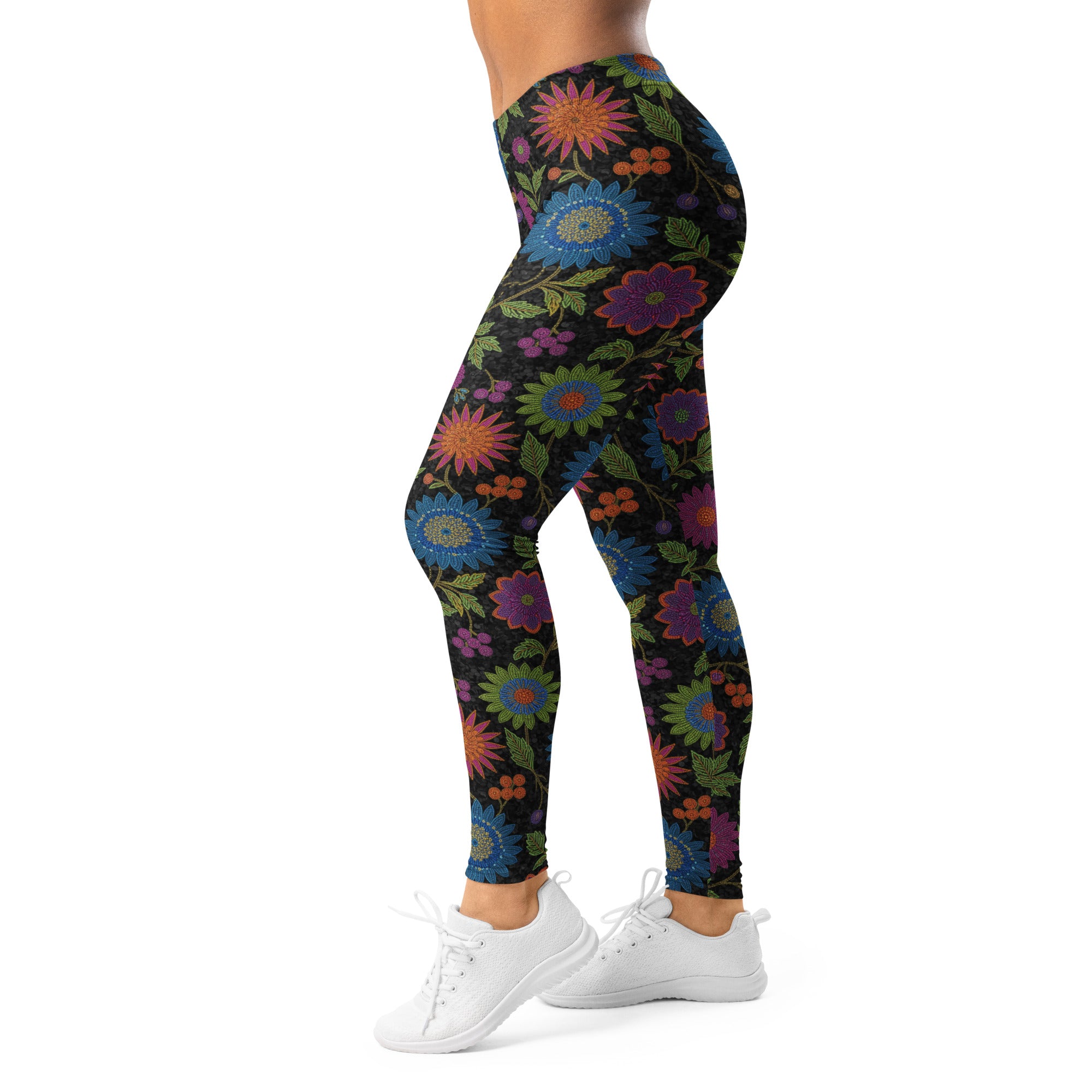 Rainbow Paillette Botanical Leggings | GearBunch