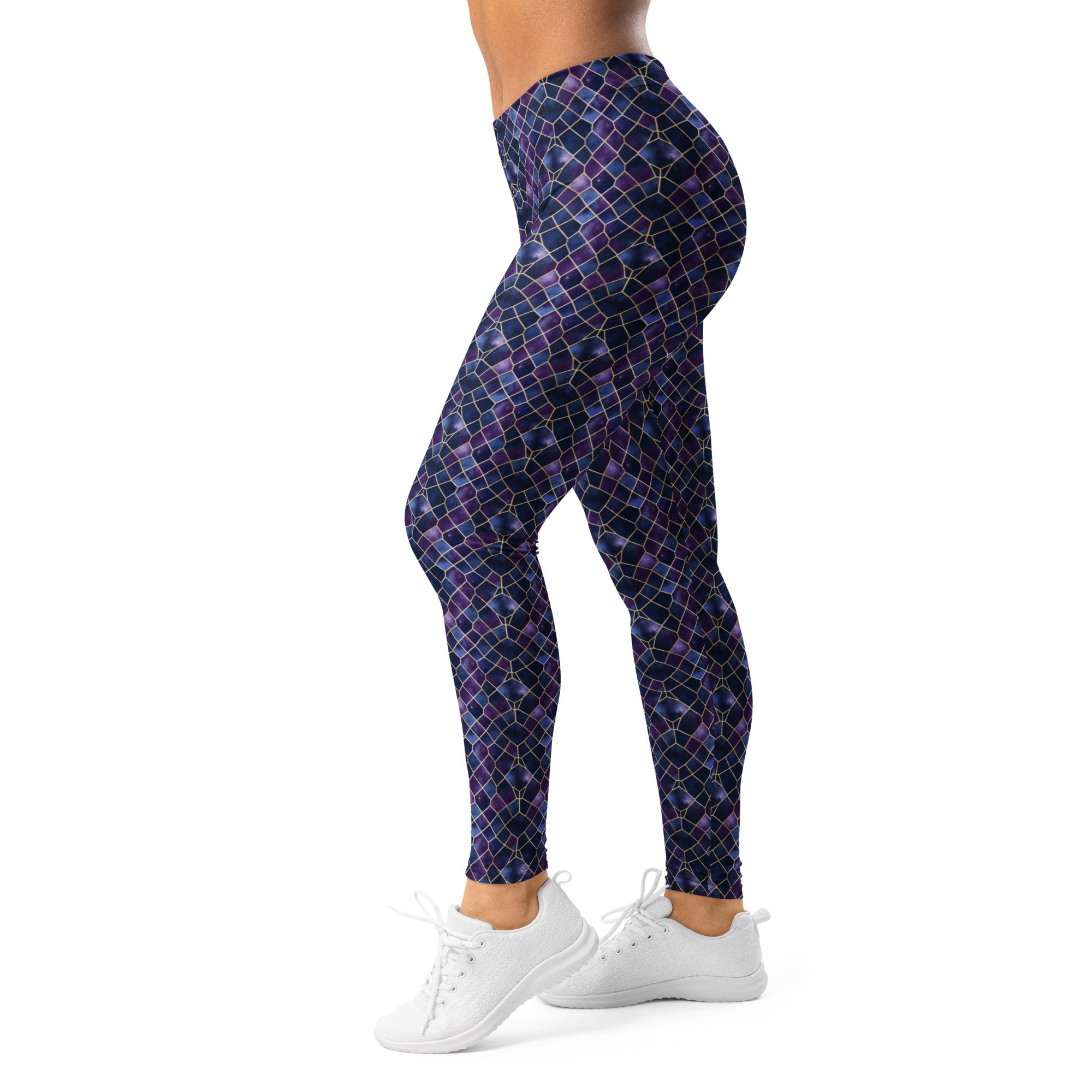 Arabic Watercolour Midnight Galaxy Leggings | GearBunch