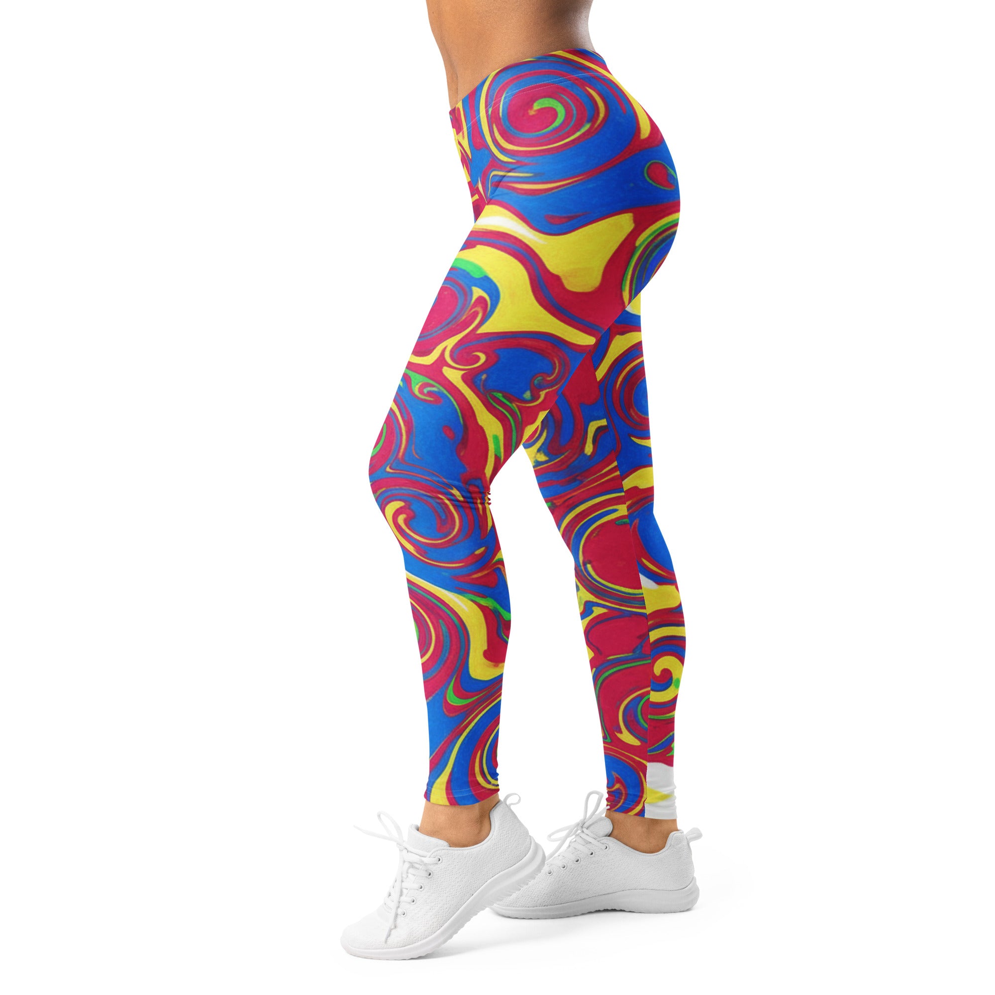 Women's liquid marble candy pop leggings front view
