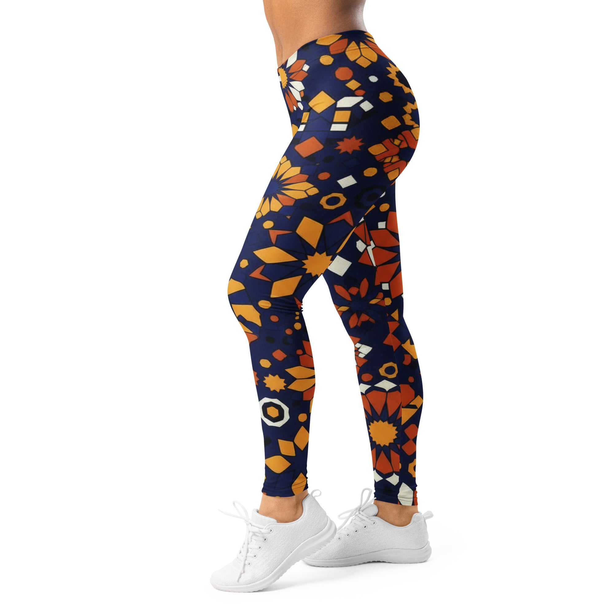 Women's geometric pattern leggings front view
