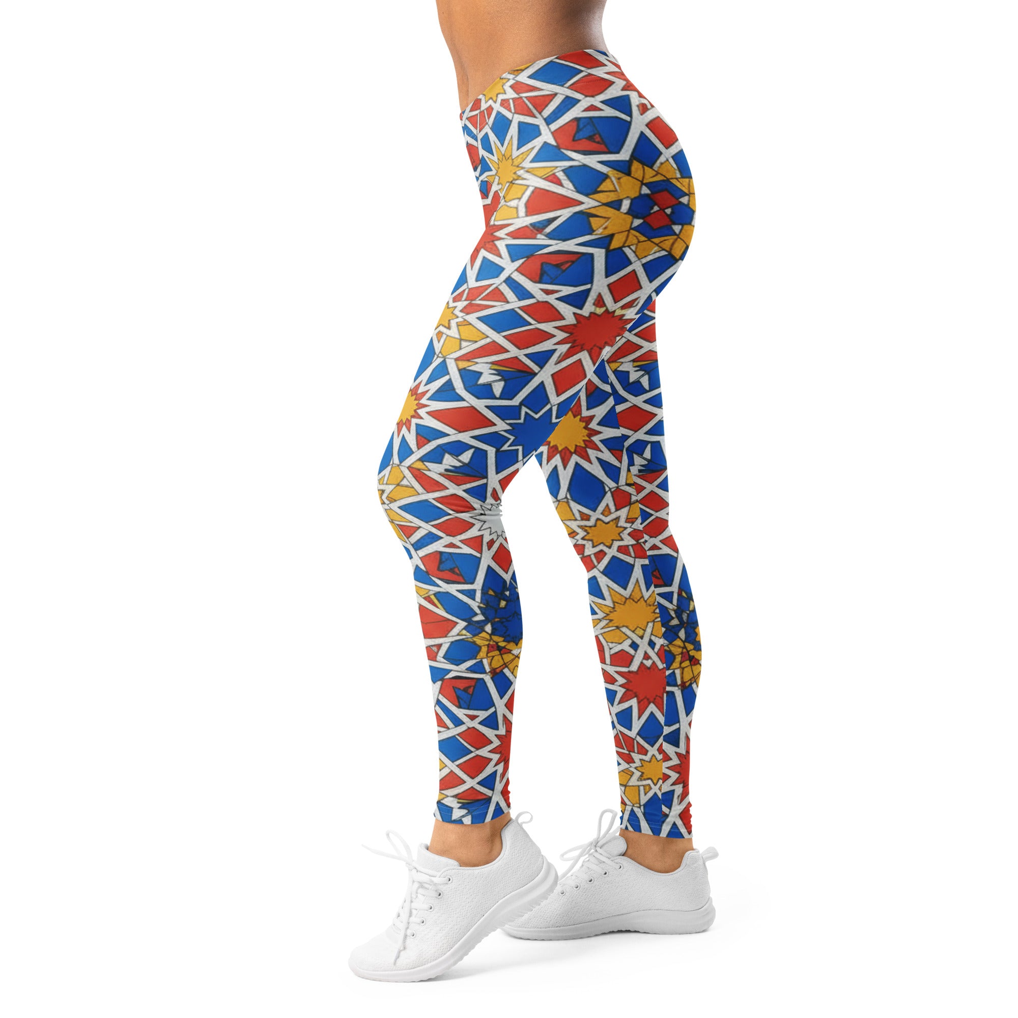 Women's zellige marrakech patterned leggings front view