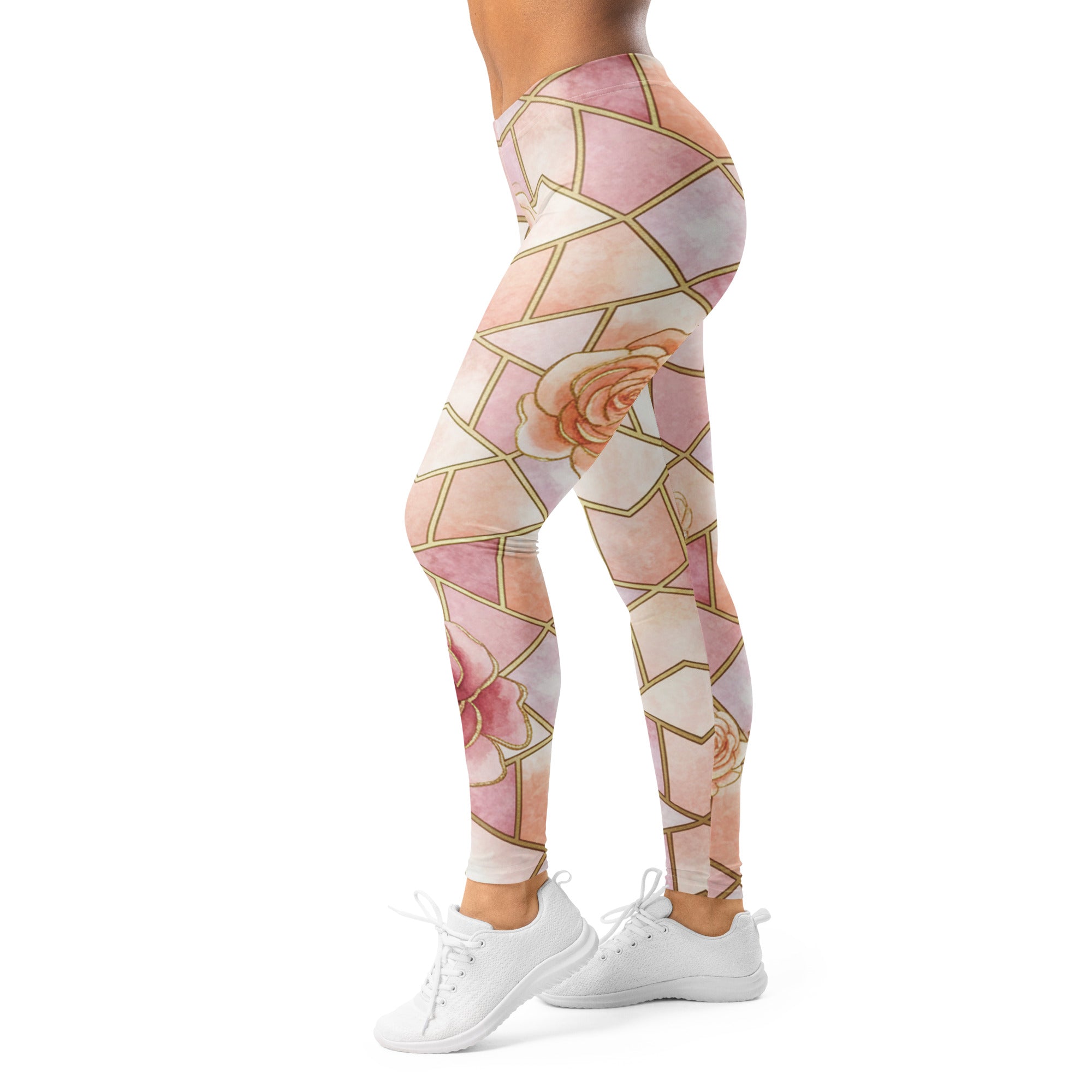 Women's rose quartz arabic leggings front view