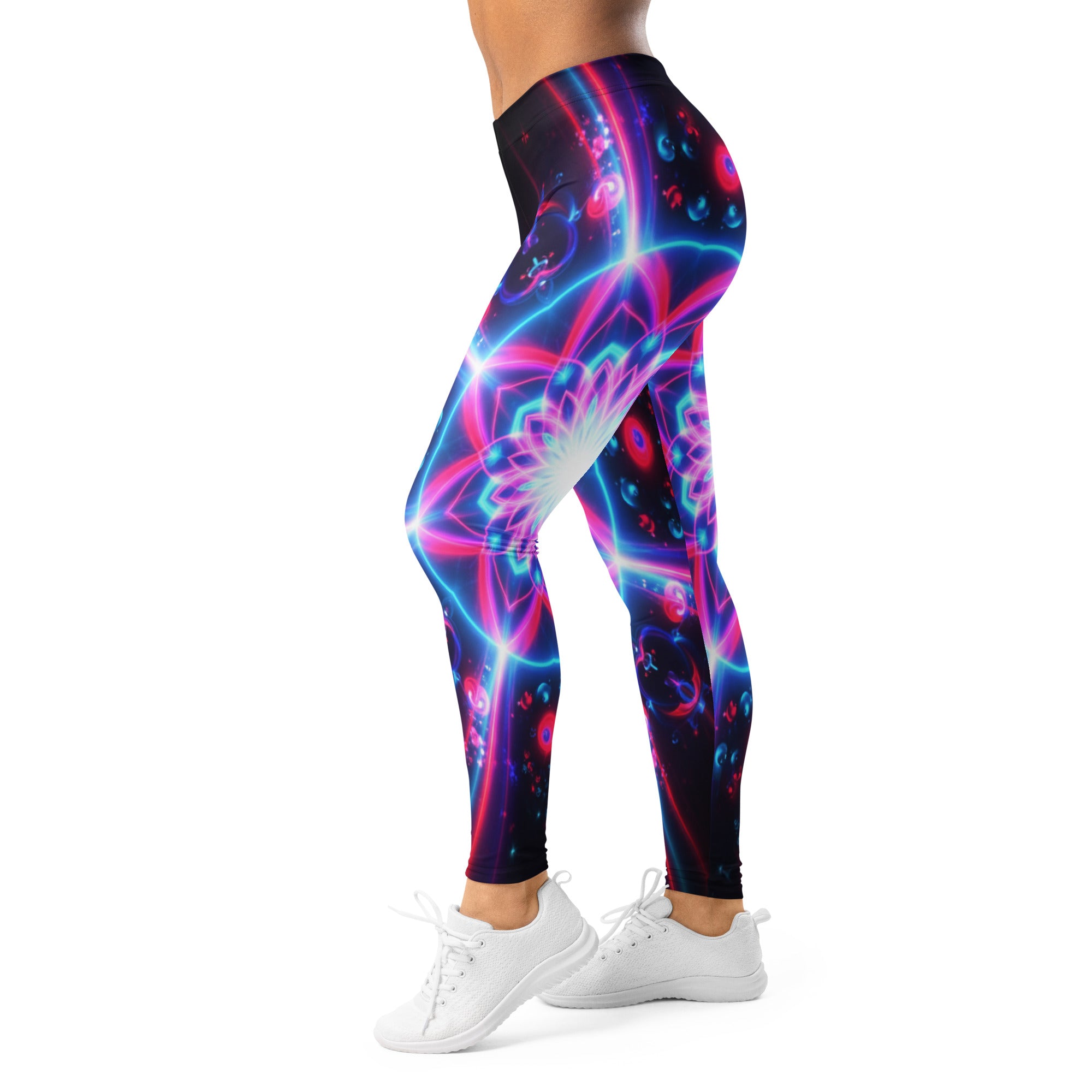 Women's psychedelic supernova leggings front view