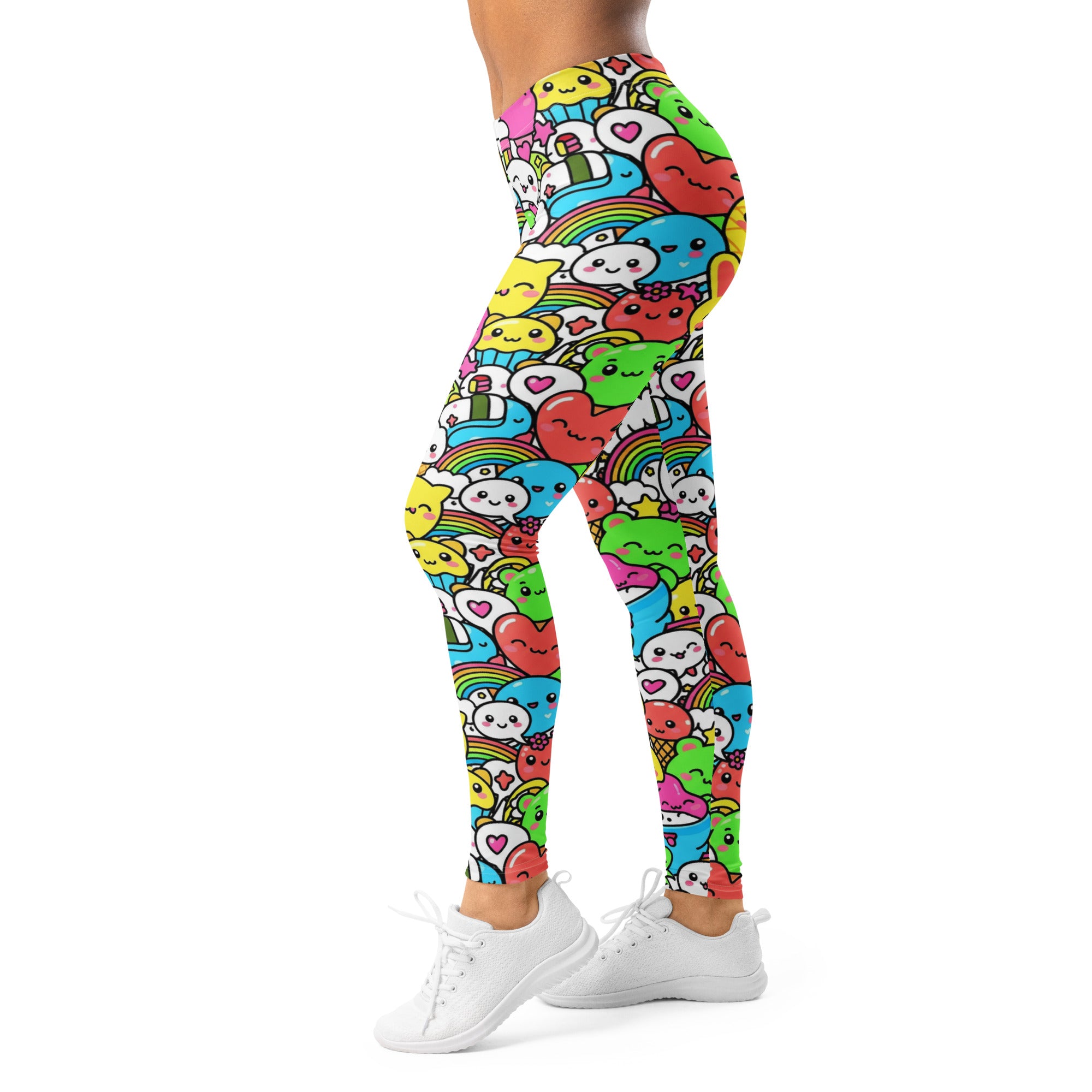 Women's kawaii pineapple pattern leggings front view