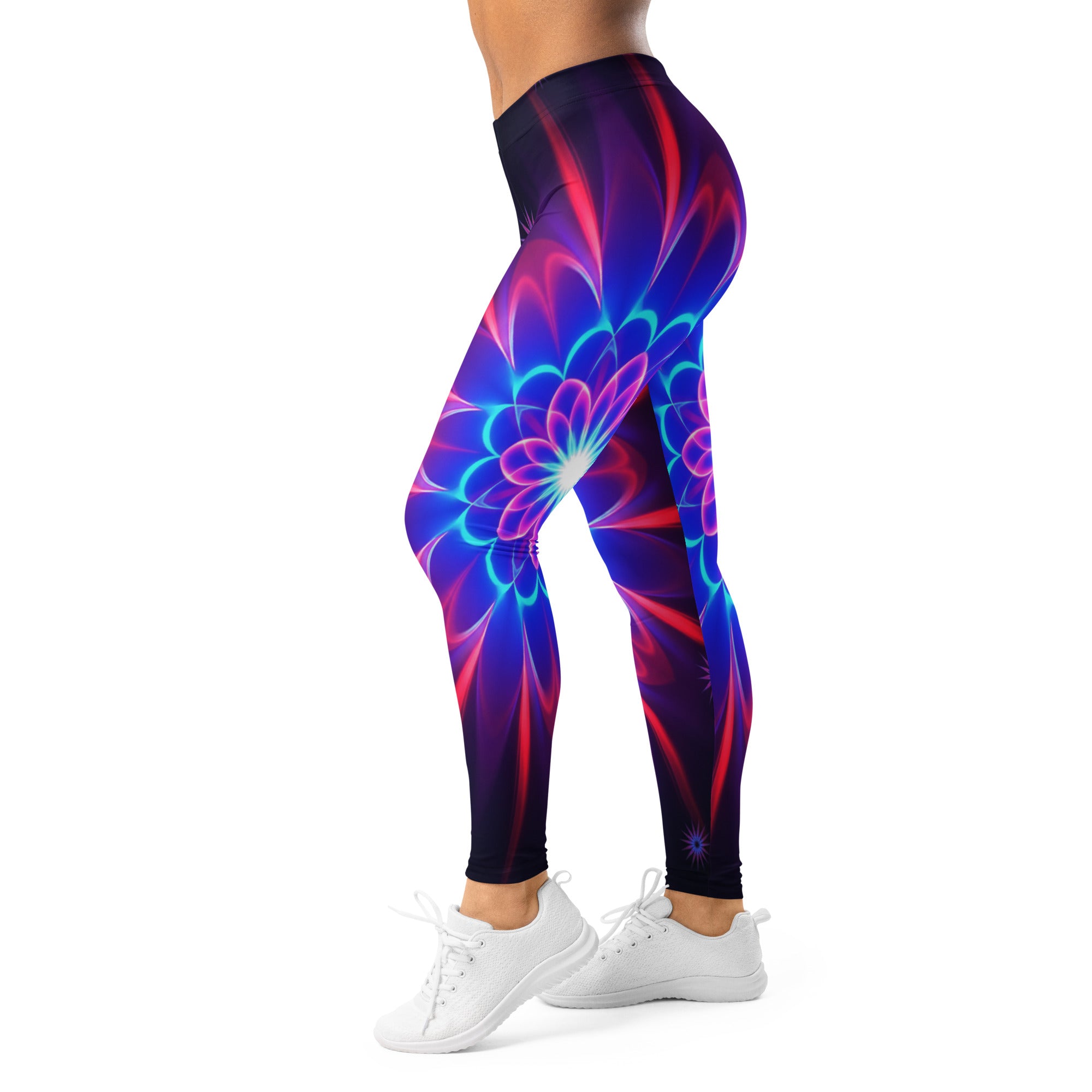 Women's psychedelic supernova leggings front view