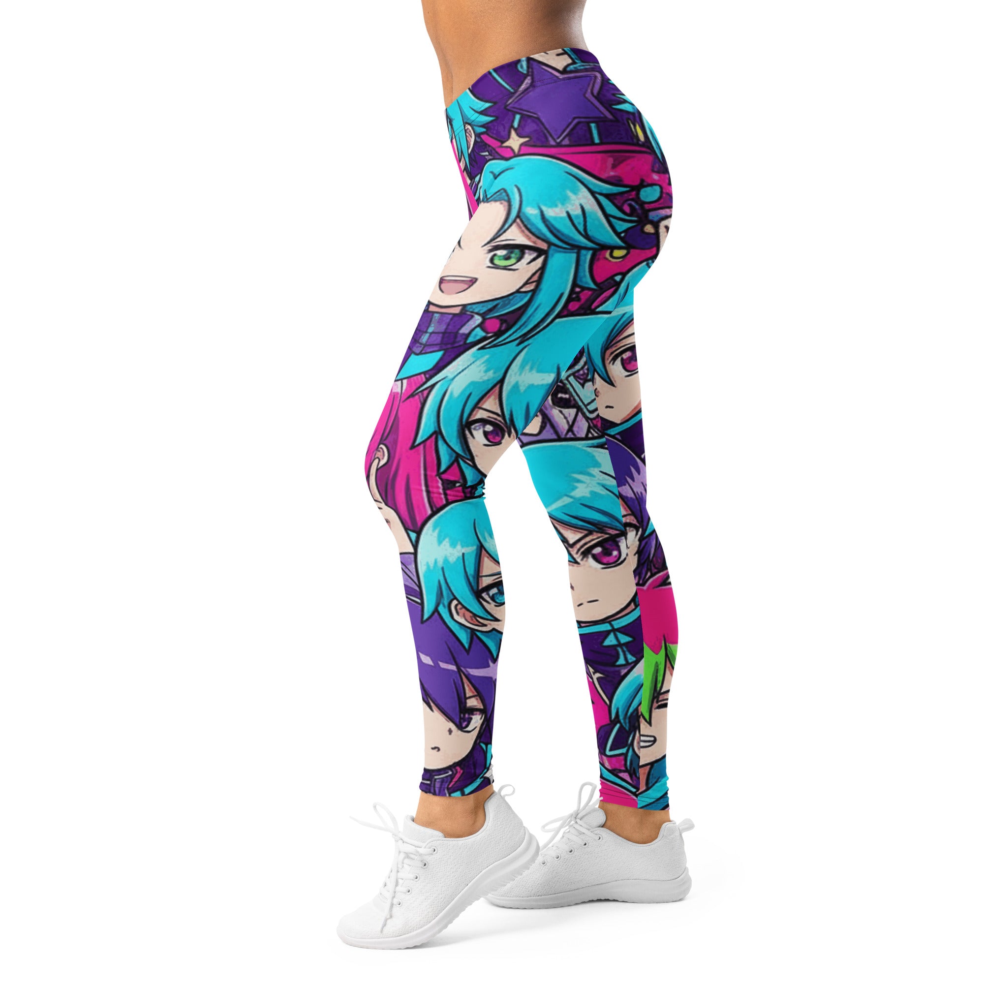Anime Collage Cyberpunk Leggings | GearBunch