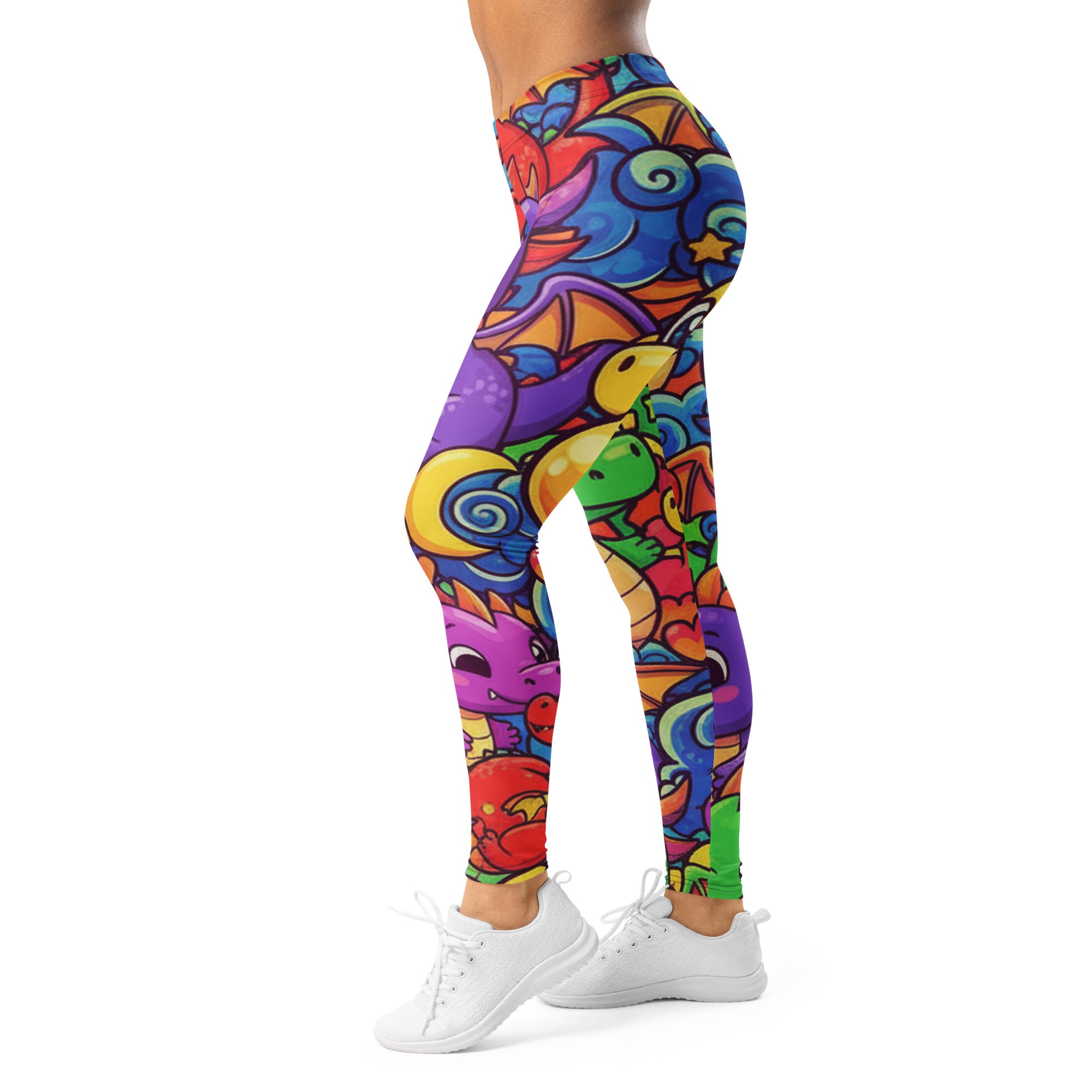 Vibrant Dragon Fantasy Leggings | GearBunch