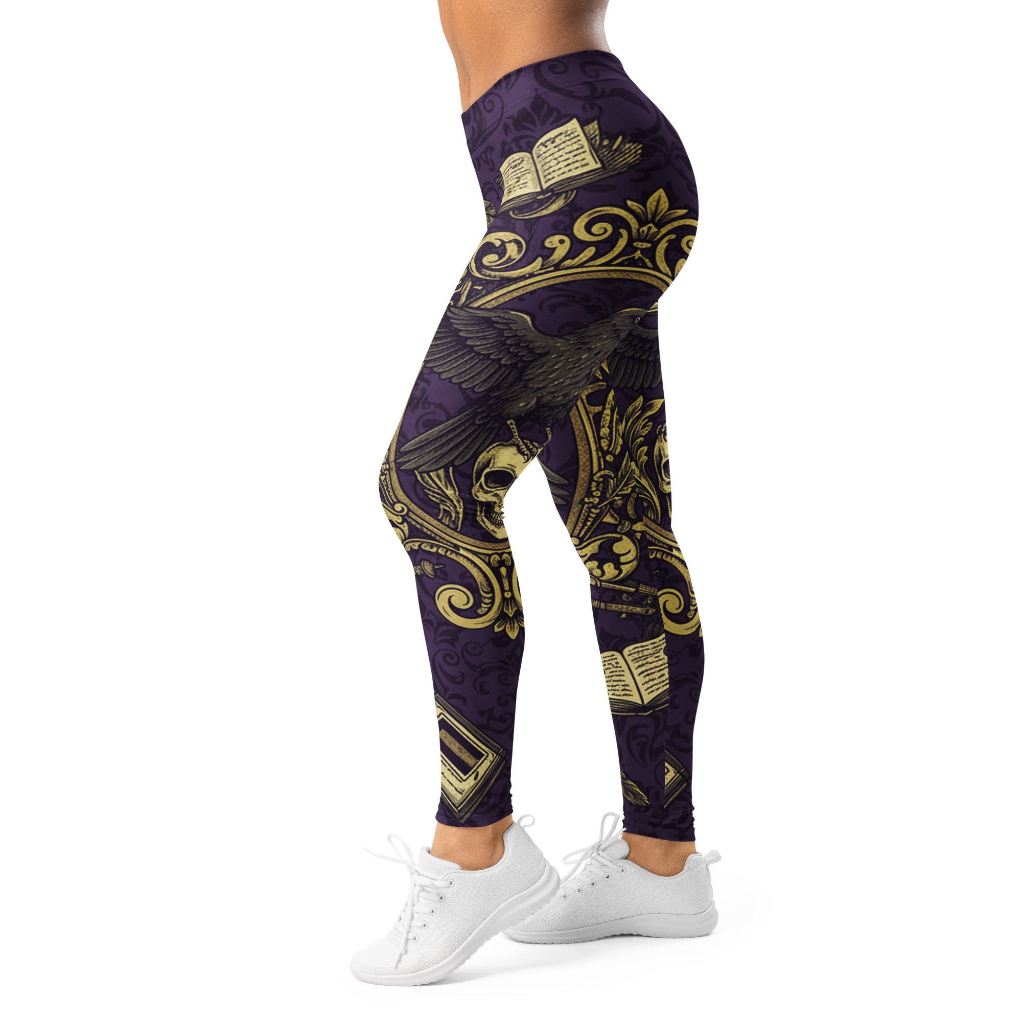 Edgar Allan Poe Raven Damask Leggings | GearBunch