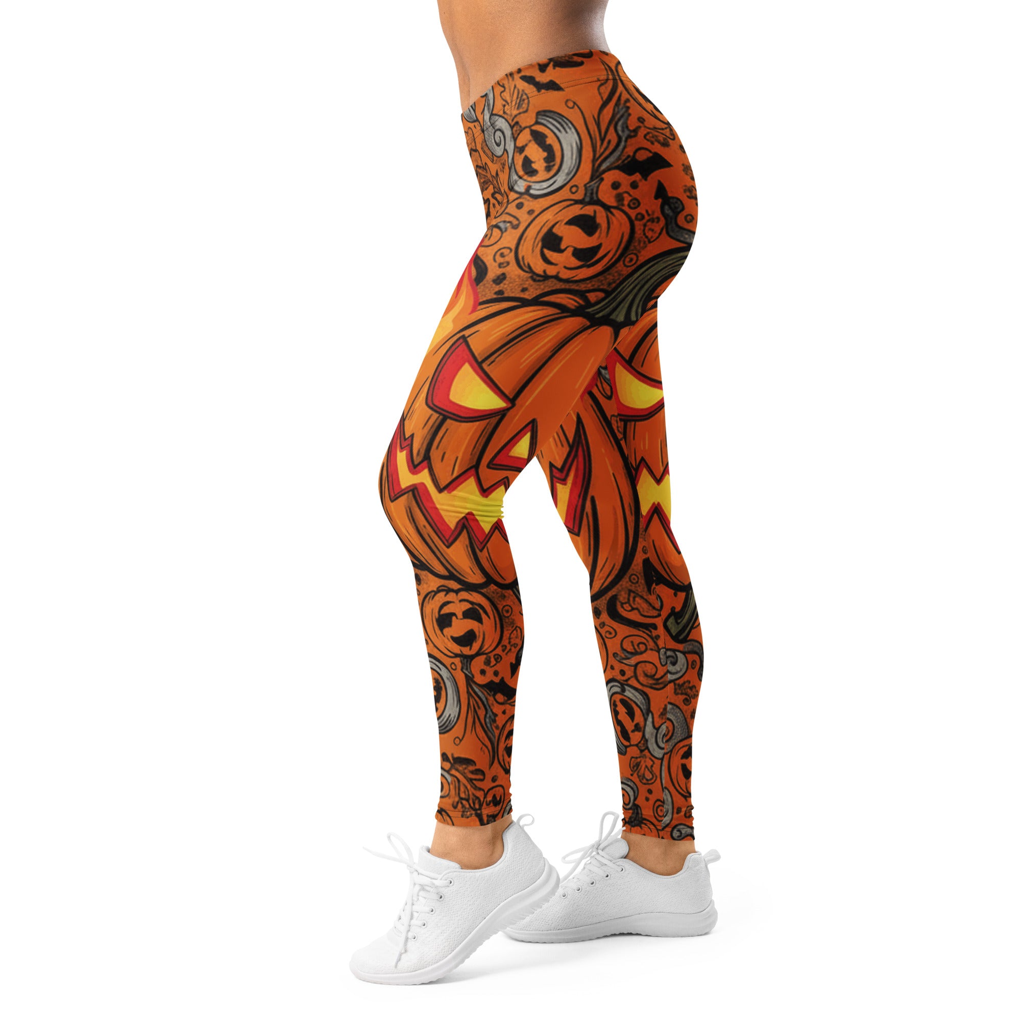 Carved Jack-o-Lantern Glow Leggings | GearBunch
