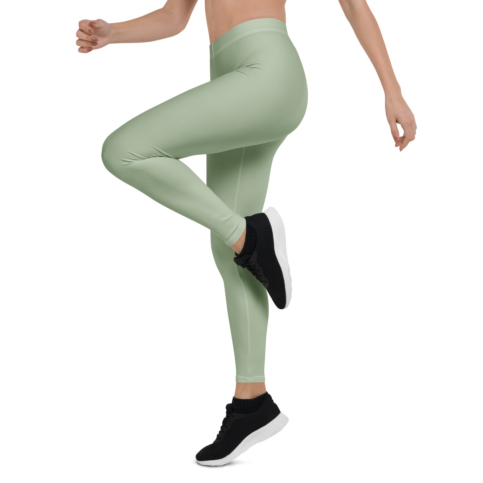 Solid Soft Sage Green Kids Leggings | GearBunch