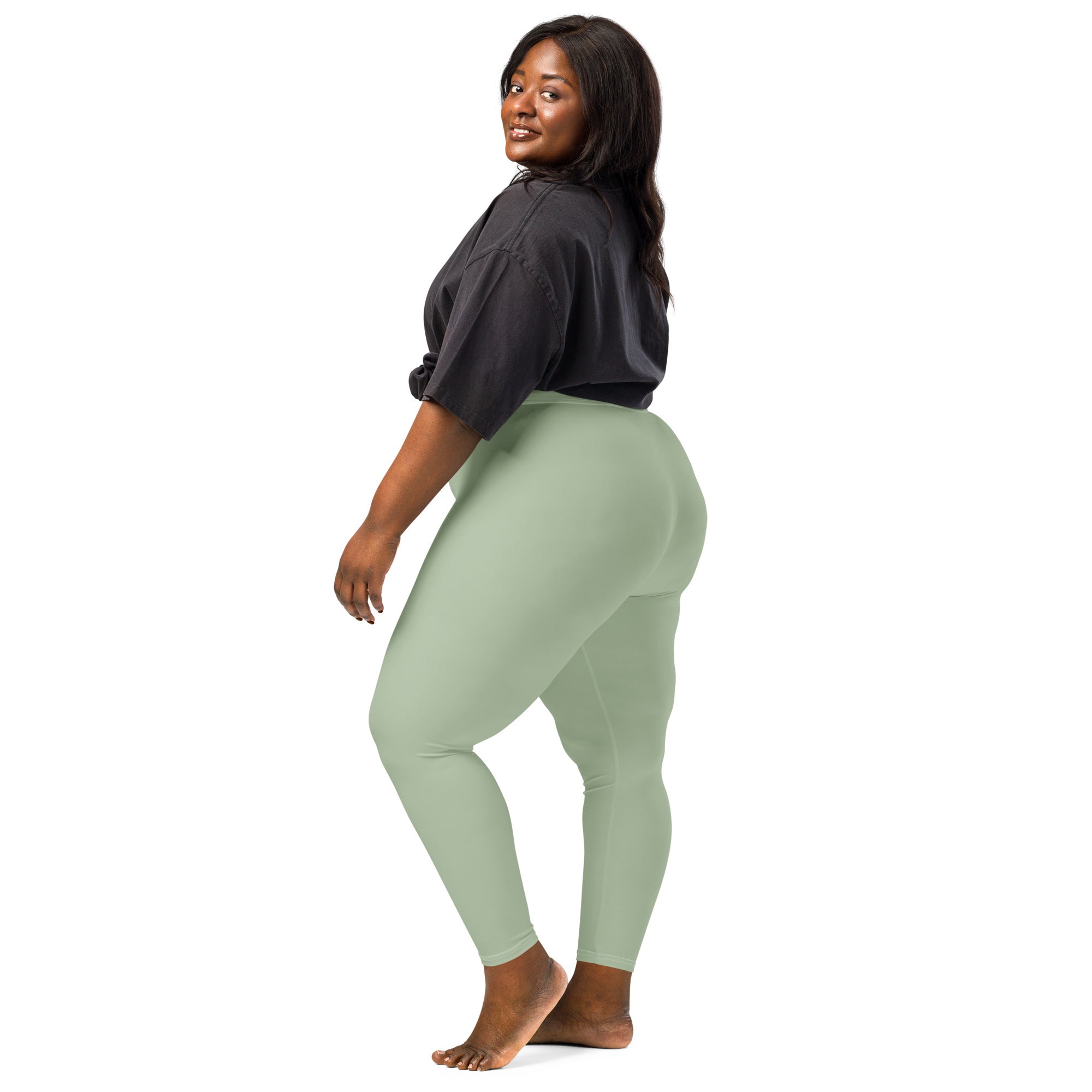Solid Soft Sage Green Kids Leggings | GearBunch