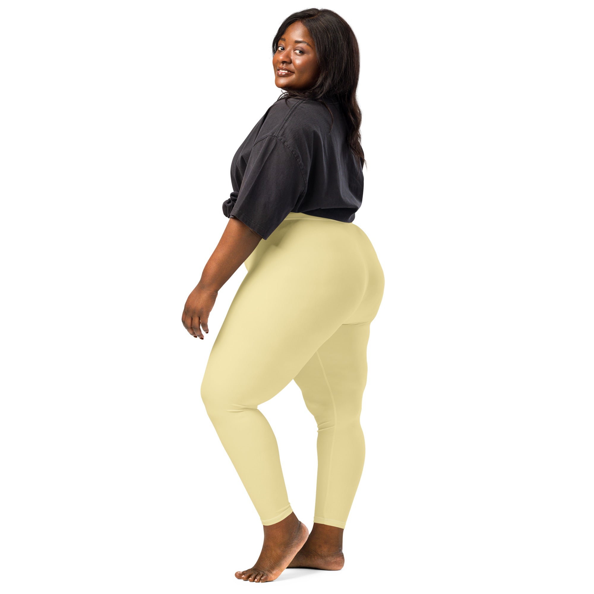 Solid Butter Yellow Kids Leggings | GearBunch