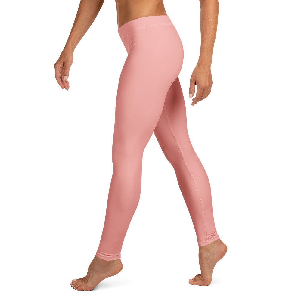 Solid Soft Coral Kids Leggings | GearBunch