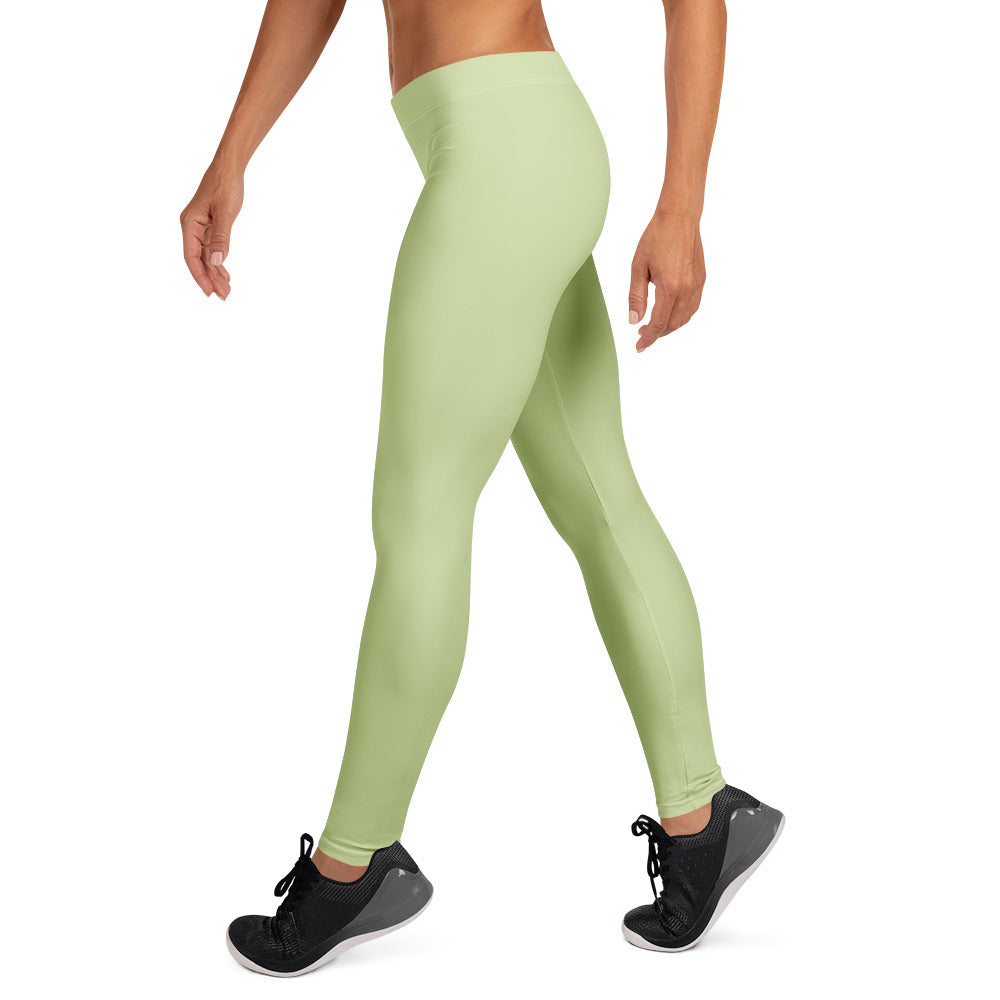Solid Pistachio Kids Leggings | GearBunch