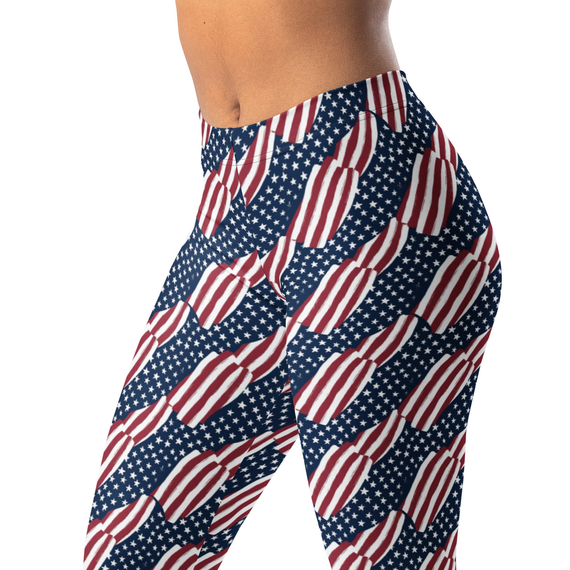 American Flag Repeat Leggings | GearBunch