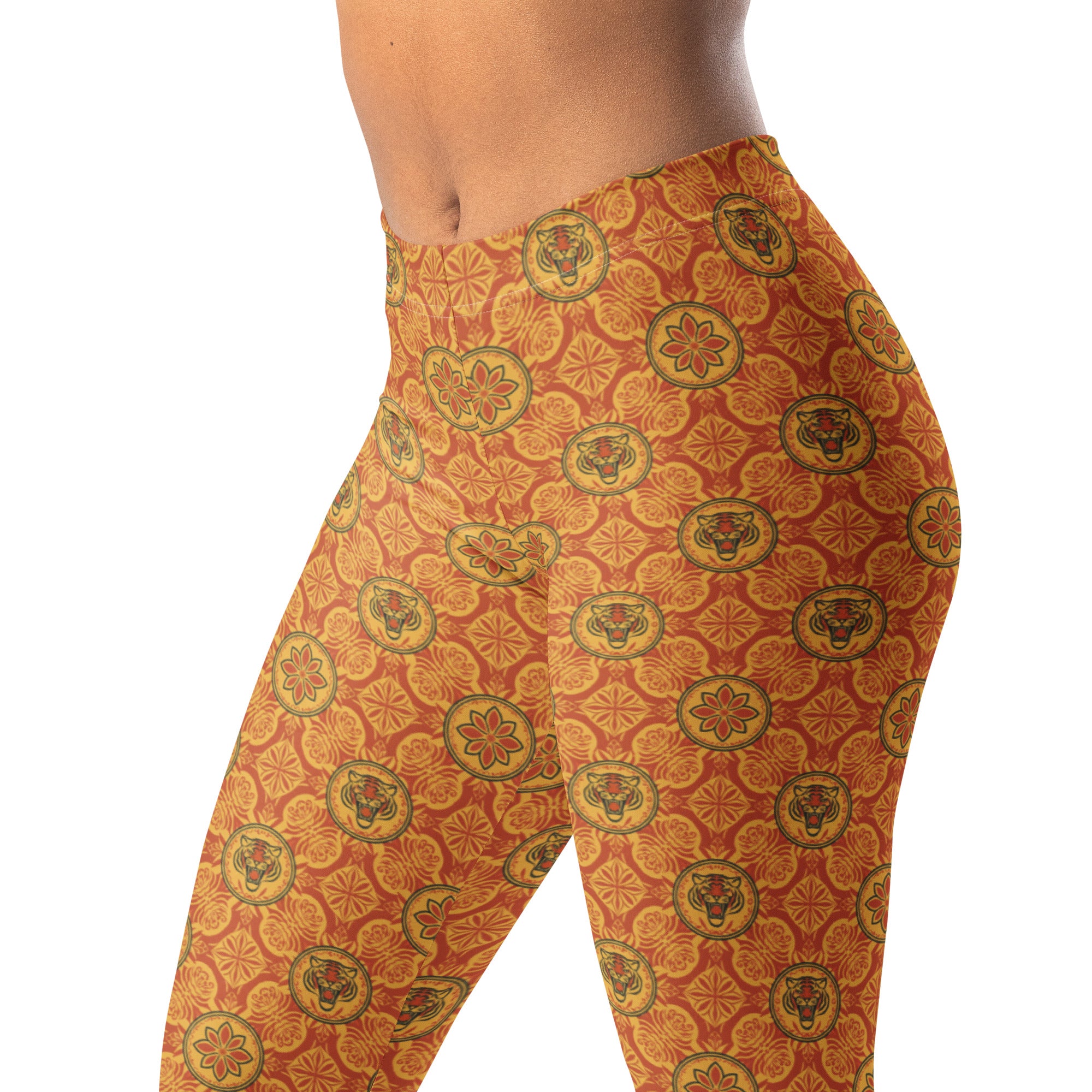 Striped Vintage Tiger Leggings | GearBunch