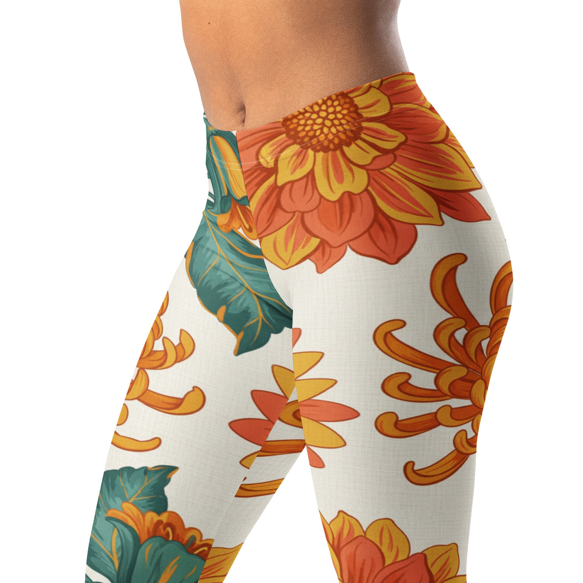 Retro Floral Seventies Leggings | GearBunch