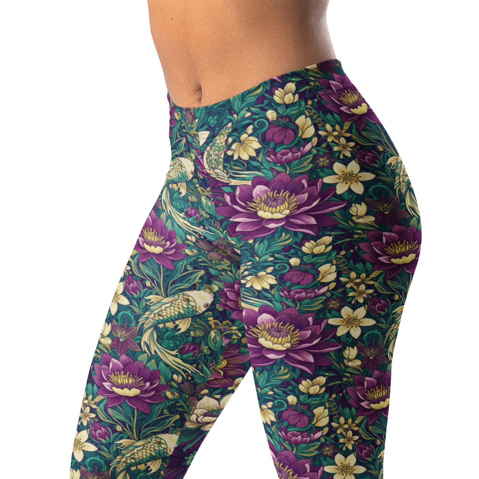 Pisces Koi Floral Leggings | GearBunch