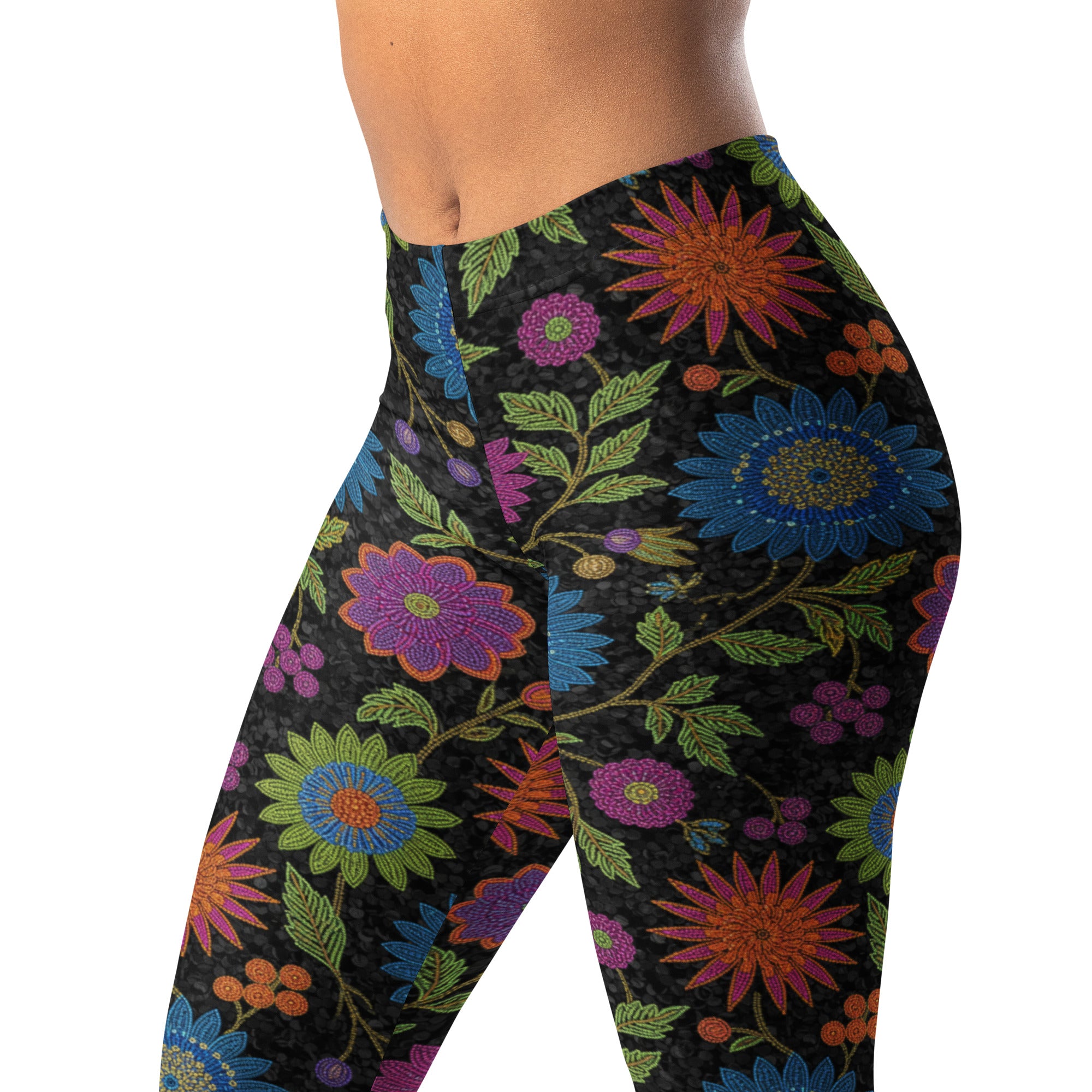 Rainbow Paillette Botanical Leggings | GearBunch