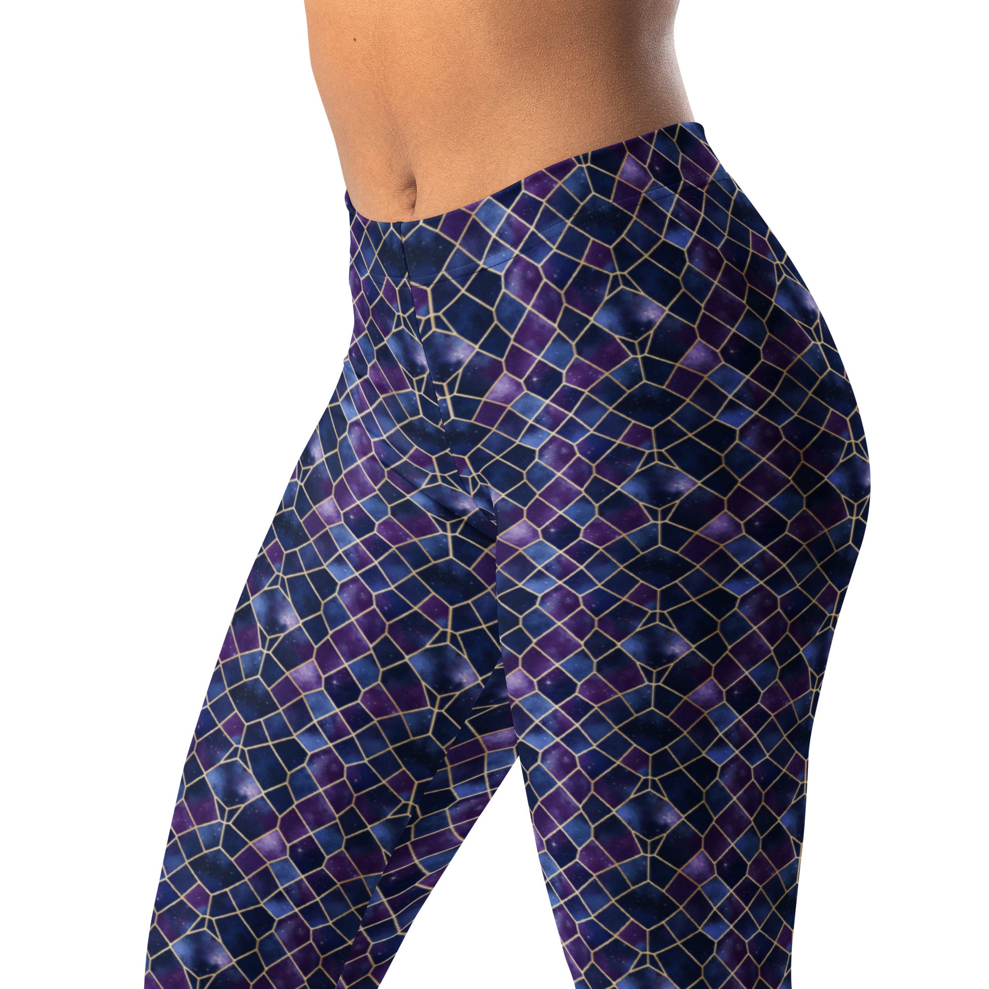 Arabic Watercolour Midnight Galaxy Leggings | GearBunch