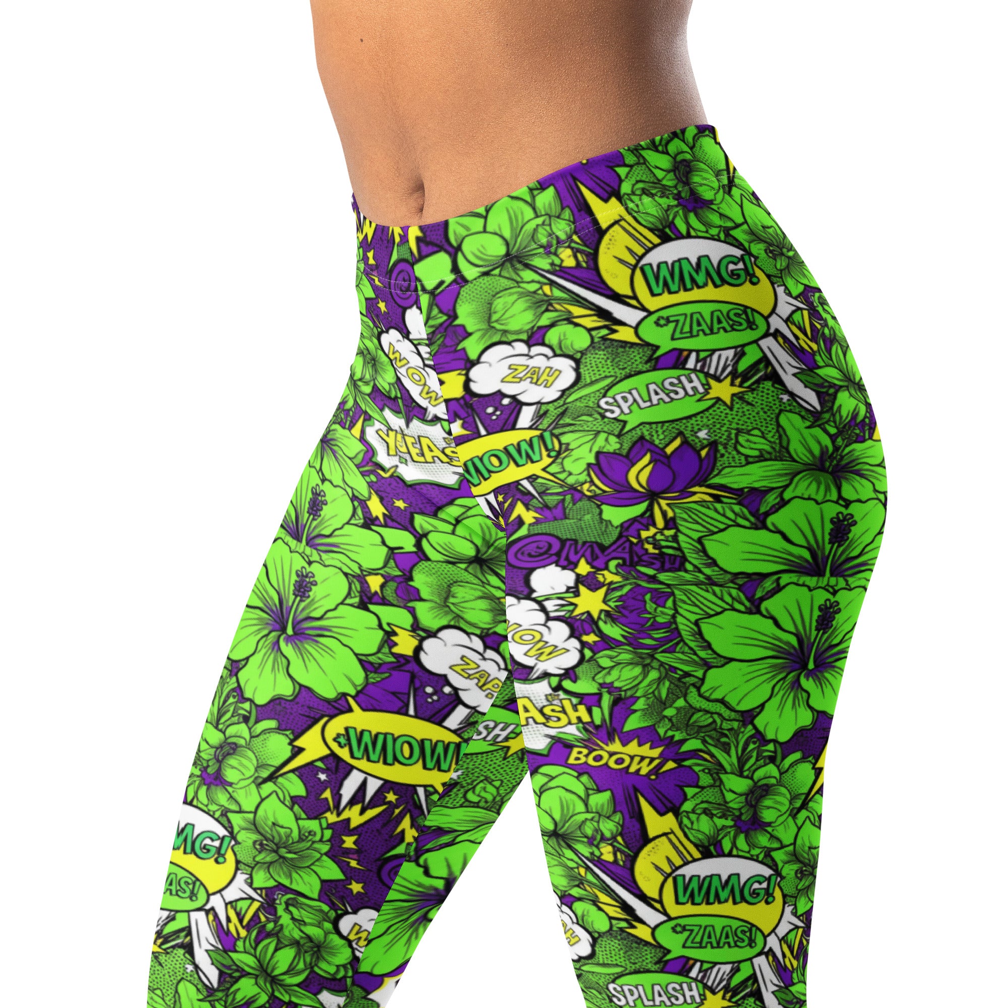 Comic Pop Toxic Green Leggings | GearBunch