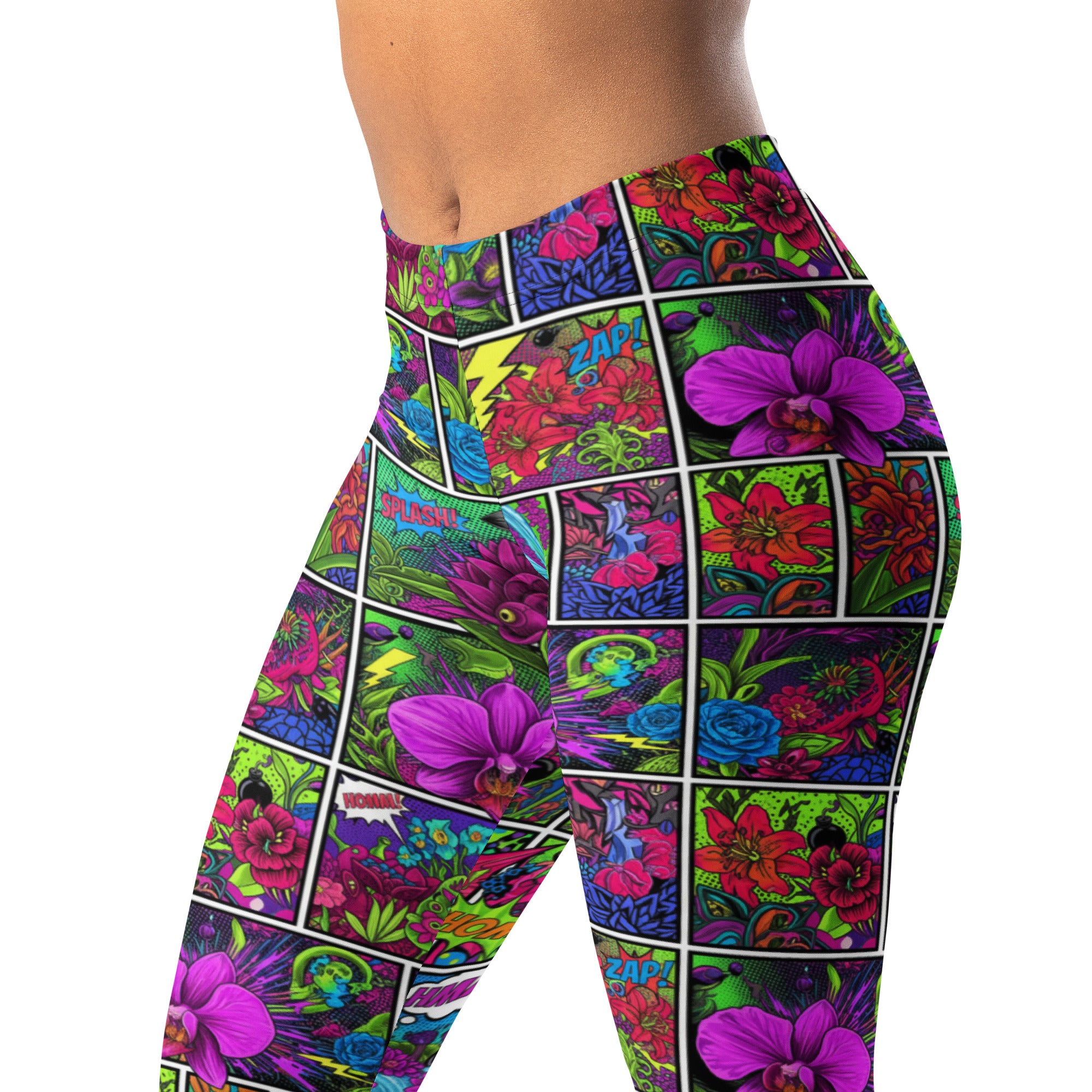 Comic Strip Neon Villain Leggings | GearBunch