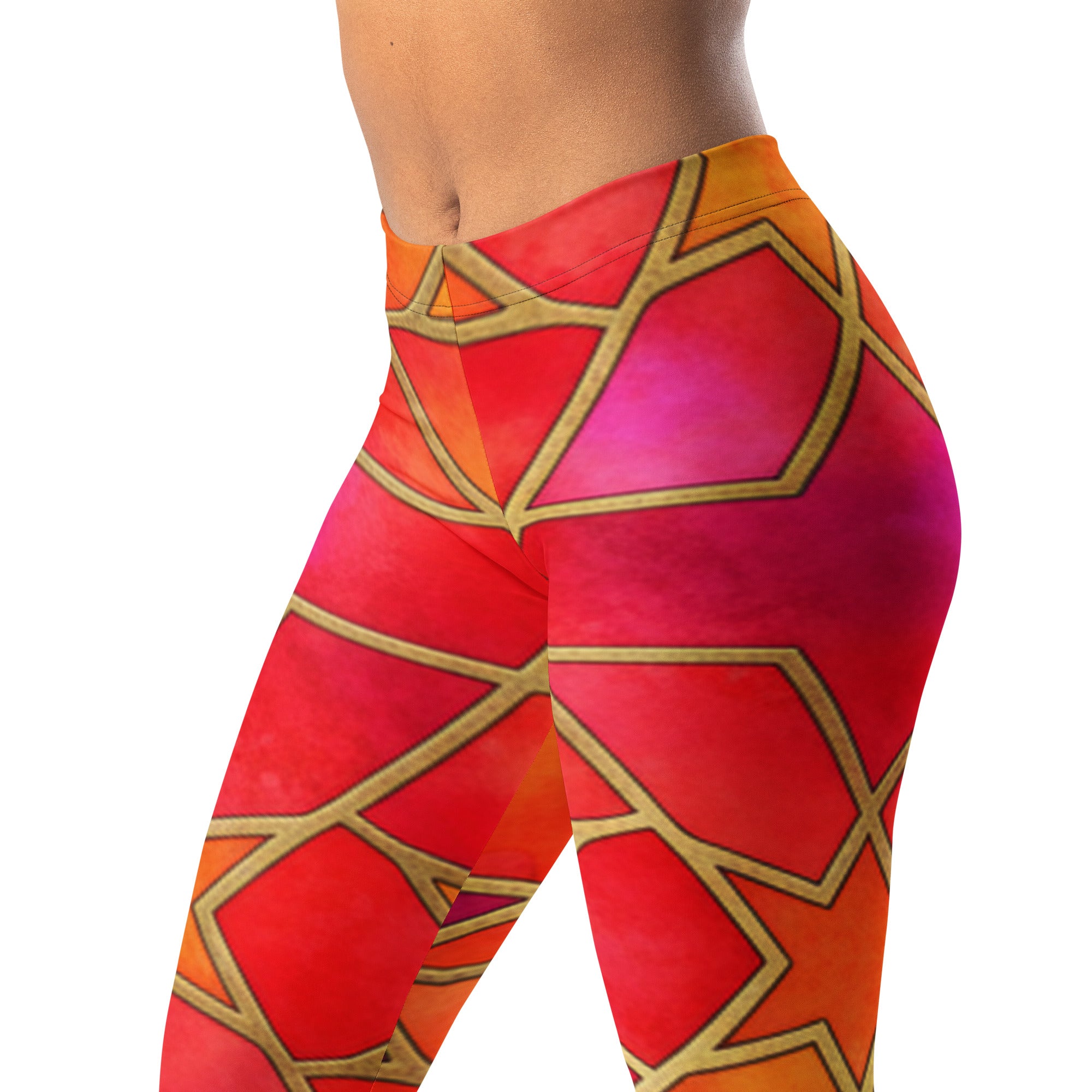Arabic Watercolour Fire Opal Leggings | GearBunch