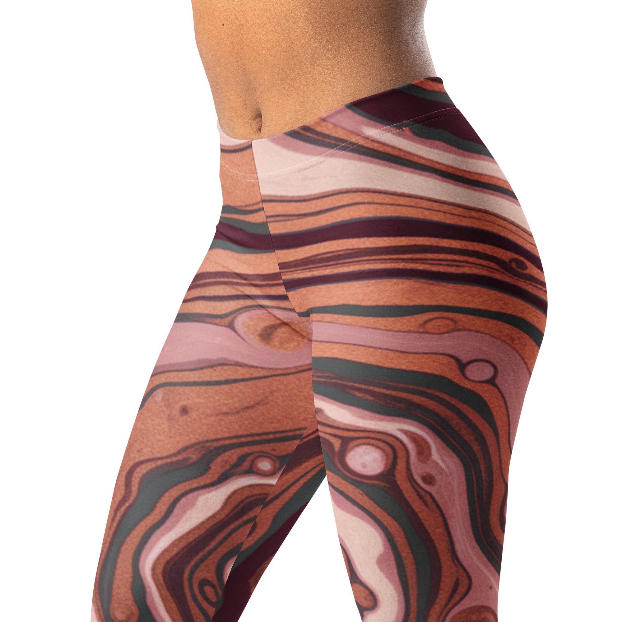 Liquid Marble Rose Gold Leggings | GearBunch