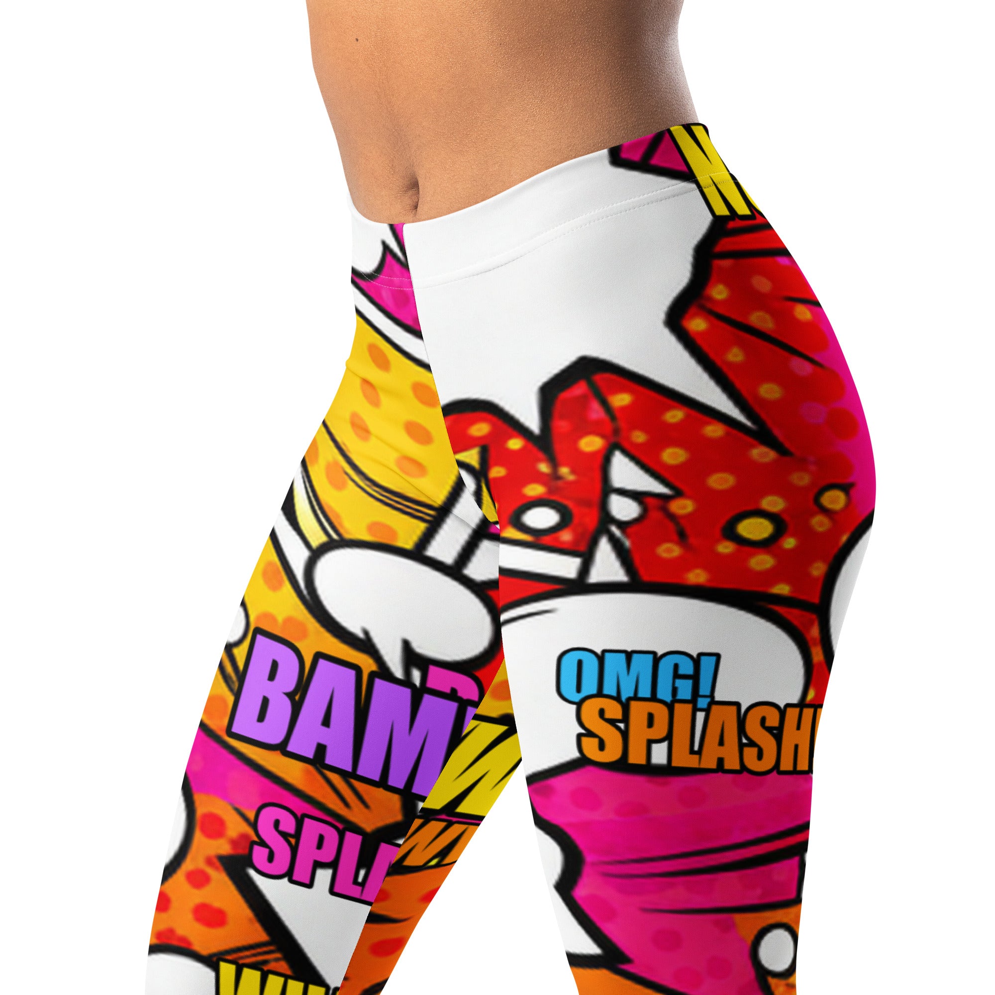 Comic Pop Sunset Orange Leggings | GearBunch