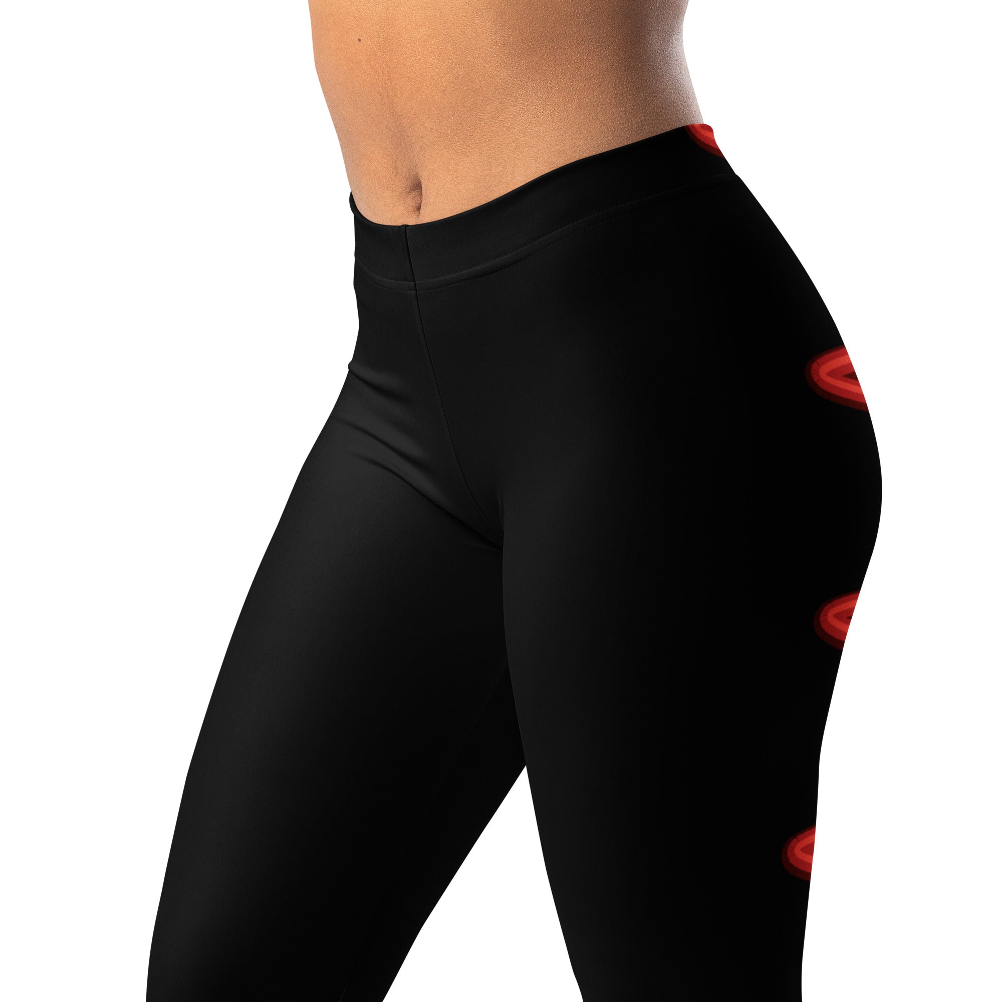 Black Baseball Stitches Leggings | GearBunch