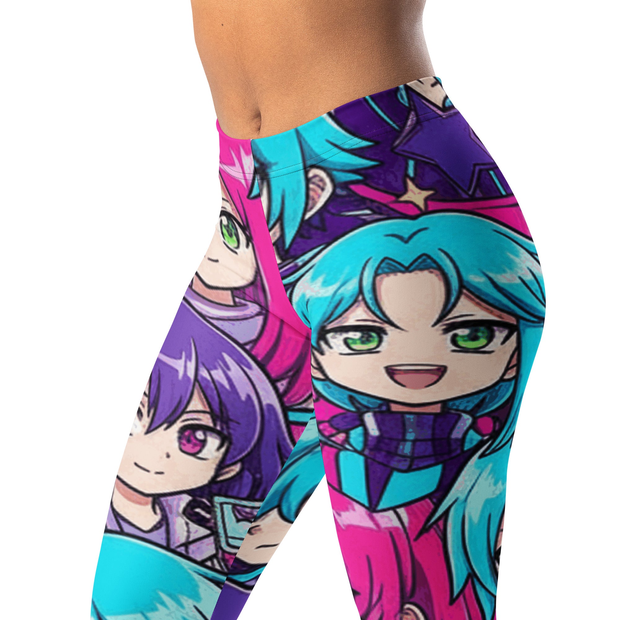 Anime Collage Cyberpunk Leggings | GearBunch