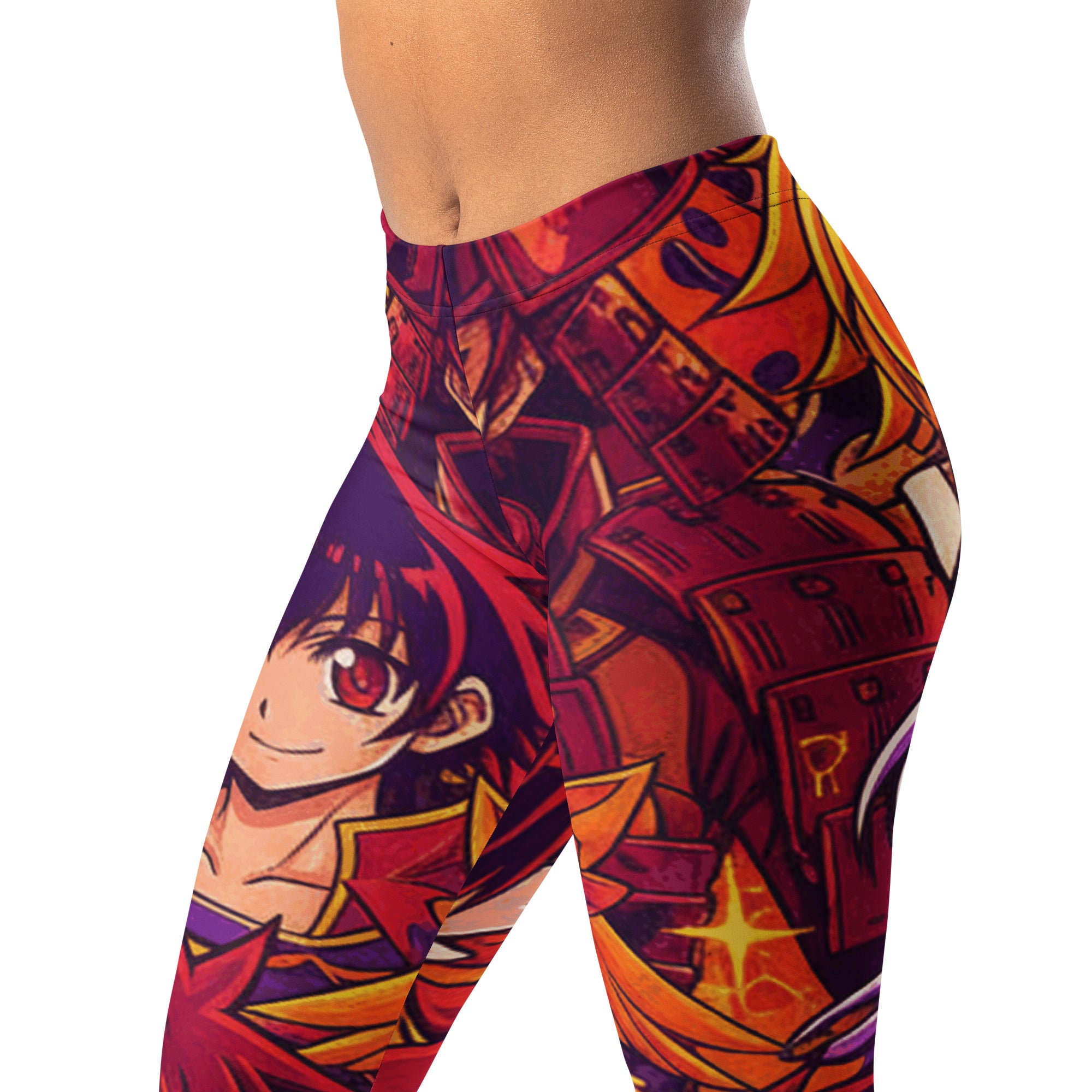 Anime Collage Sunset Samurai Leggings | GearBunch