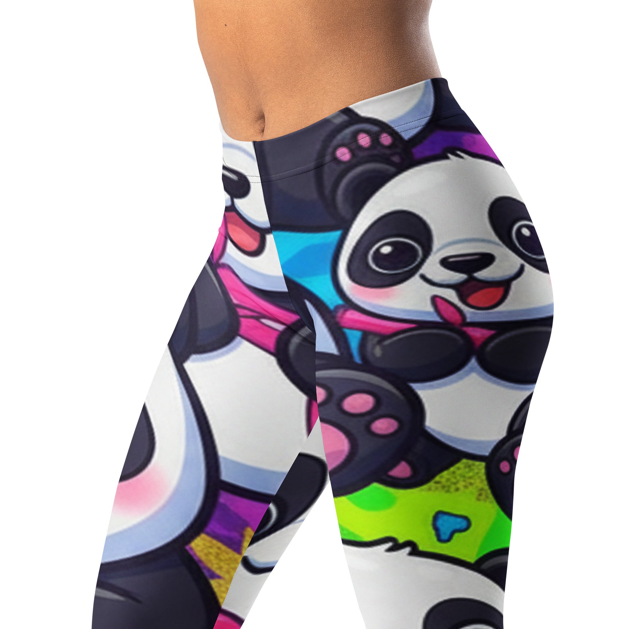 Vibrant Panda Party Leggings | GearBunch