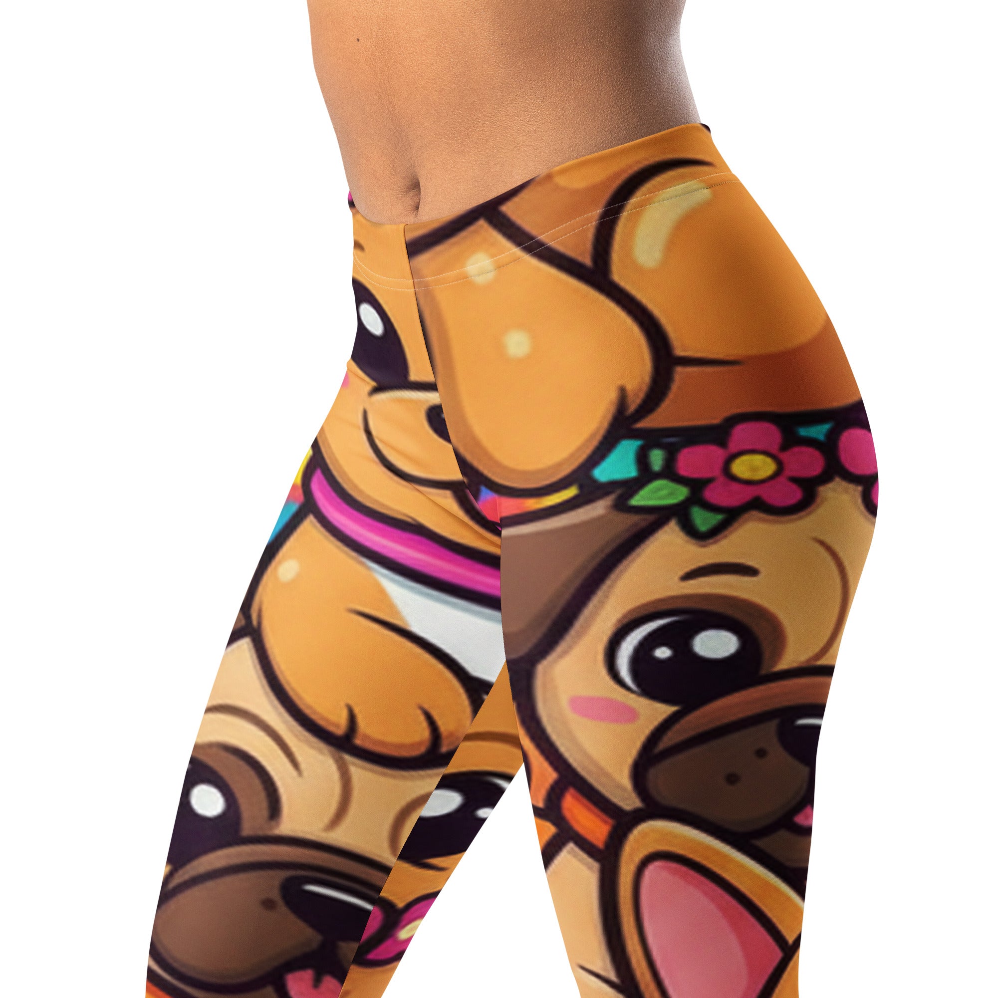 Vibrant Puppy Pile Leggings | GearBunch