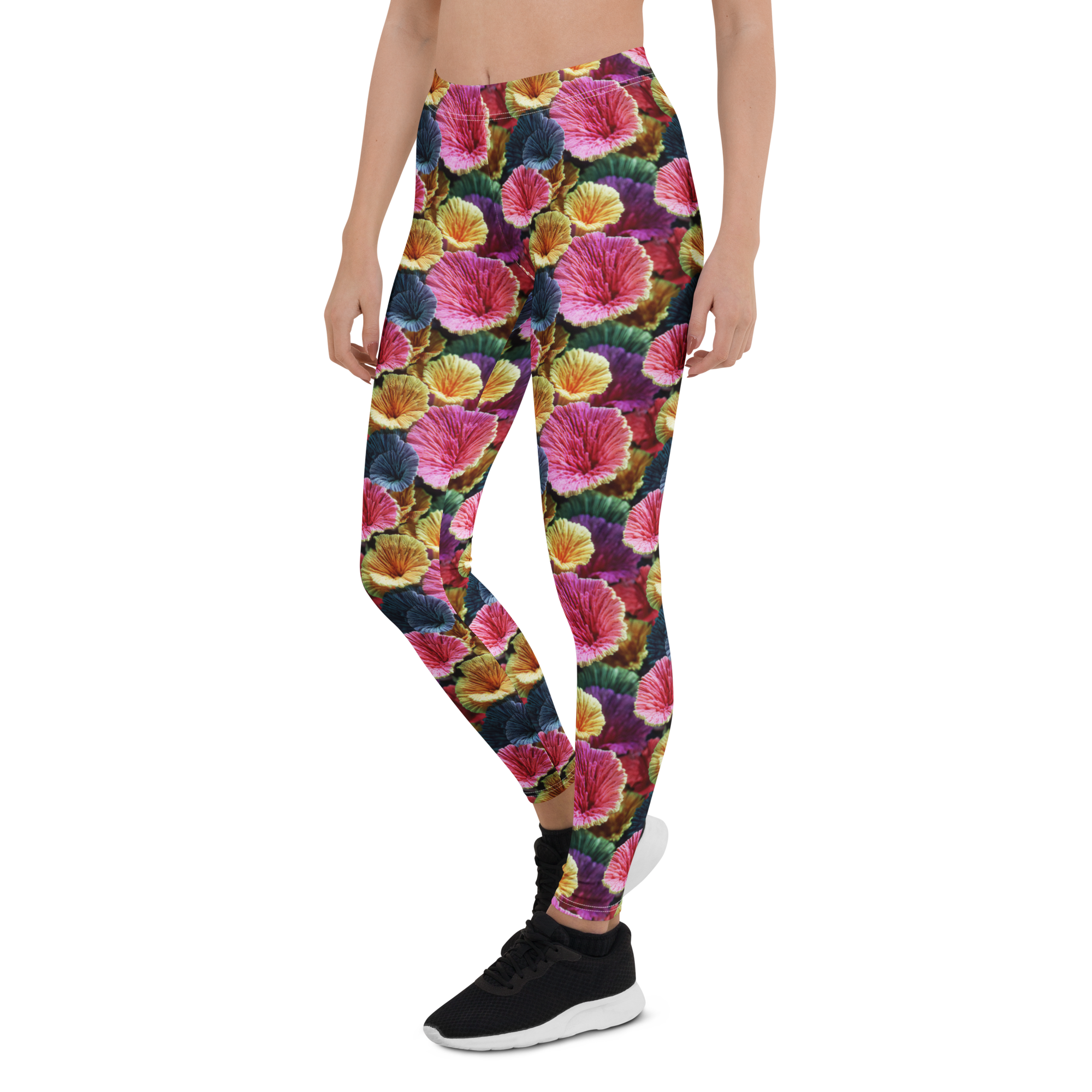 Coral Cup Leggings Left View