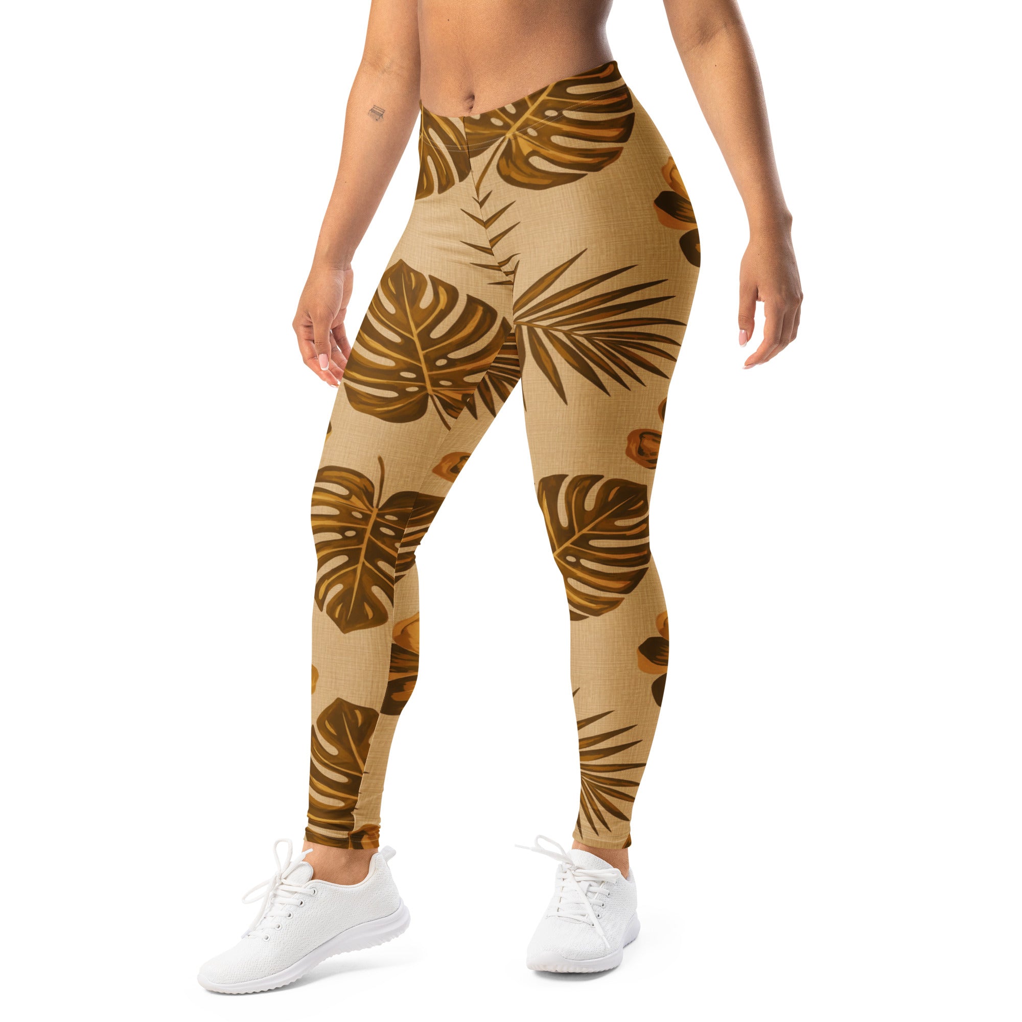 Mid-Century Modern Leaves Leggings | GearBunch