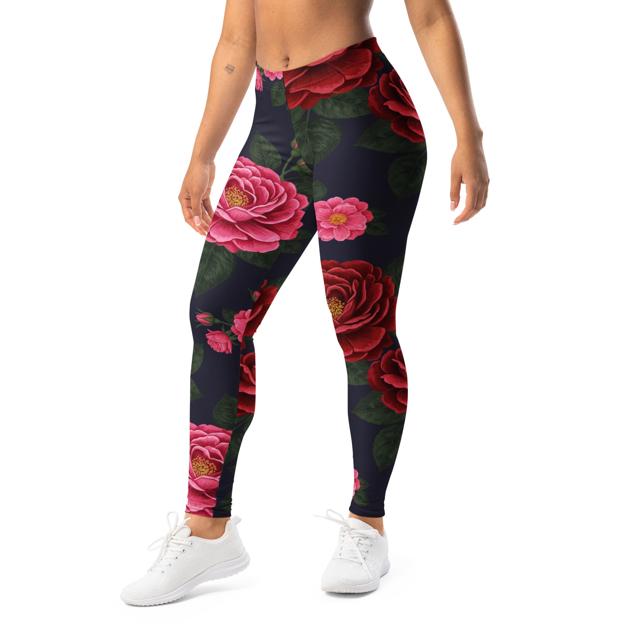 Midnight Garden Roses Leggings | GearBunch
