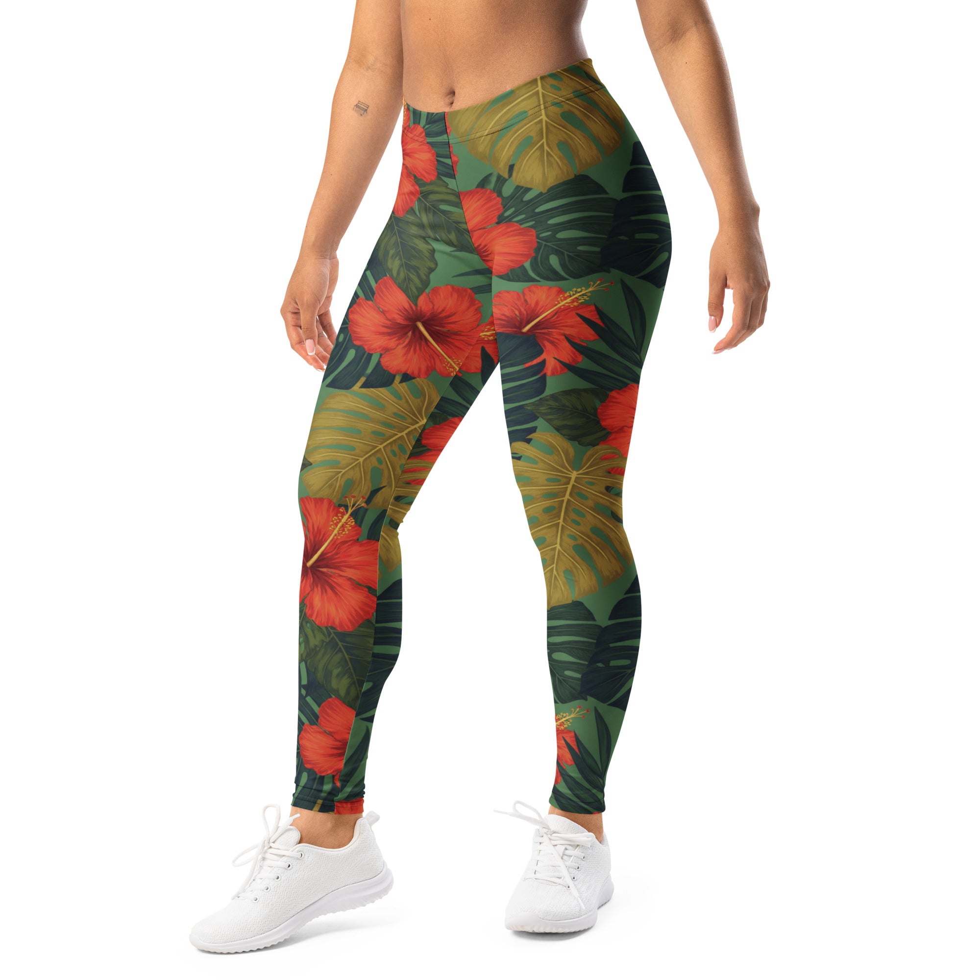 Bold Tropical Leaves Leggings | GearBunch