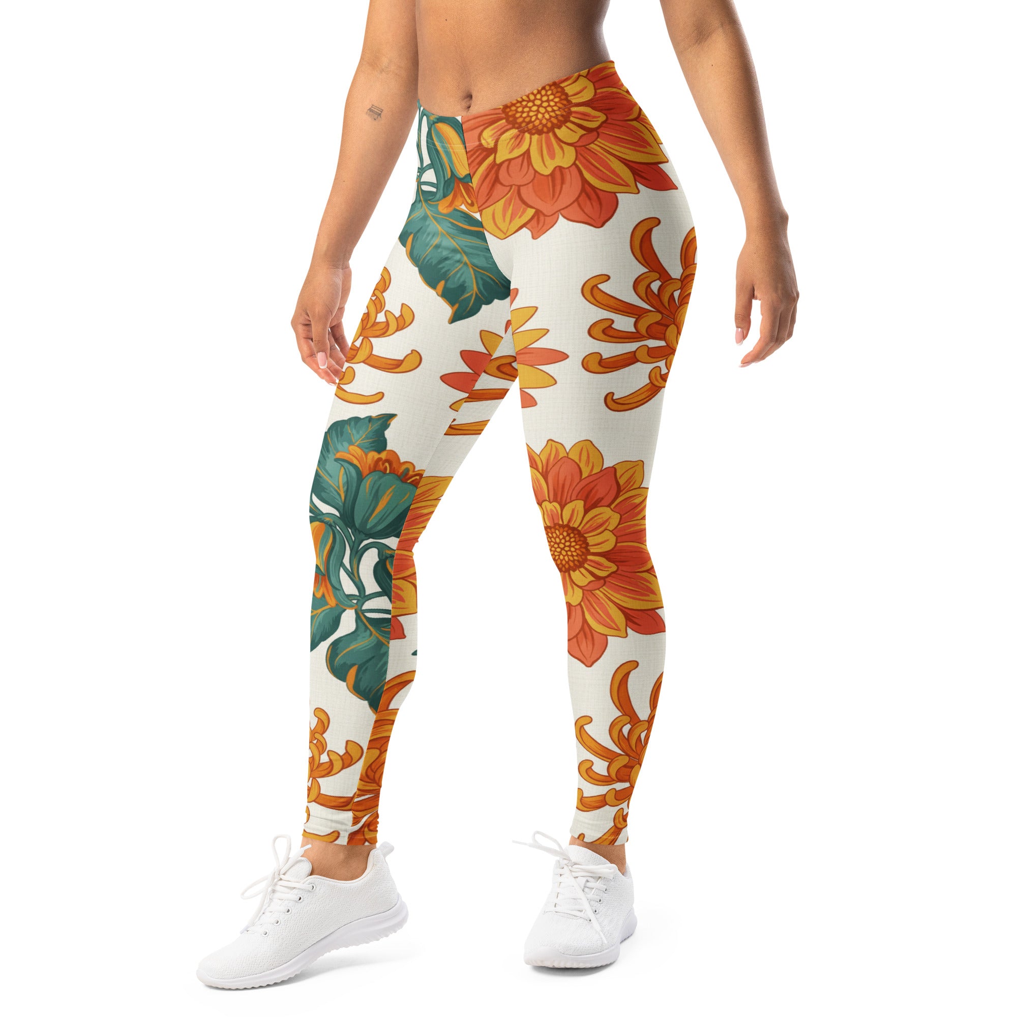 Retro Floral Seventies Leggings | GearBunch