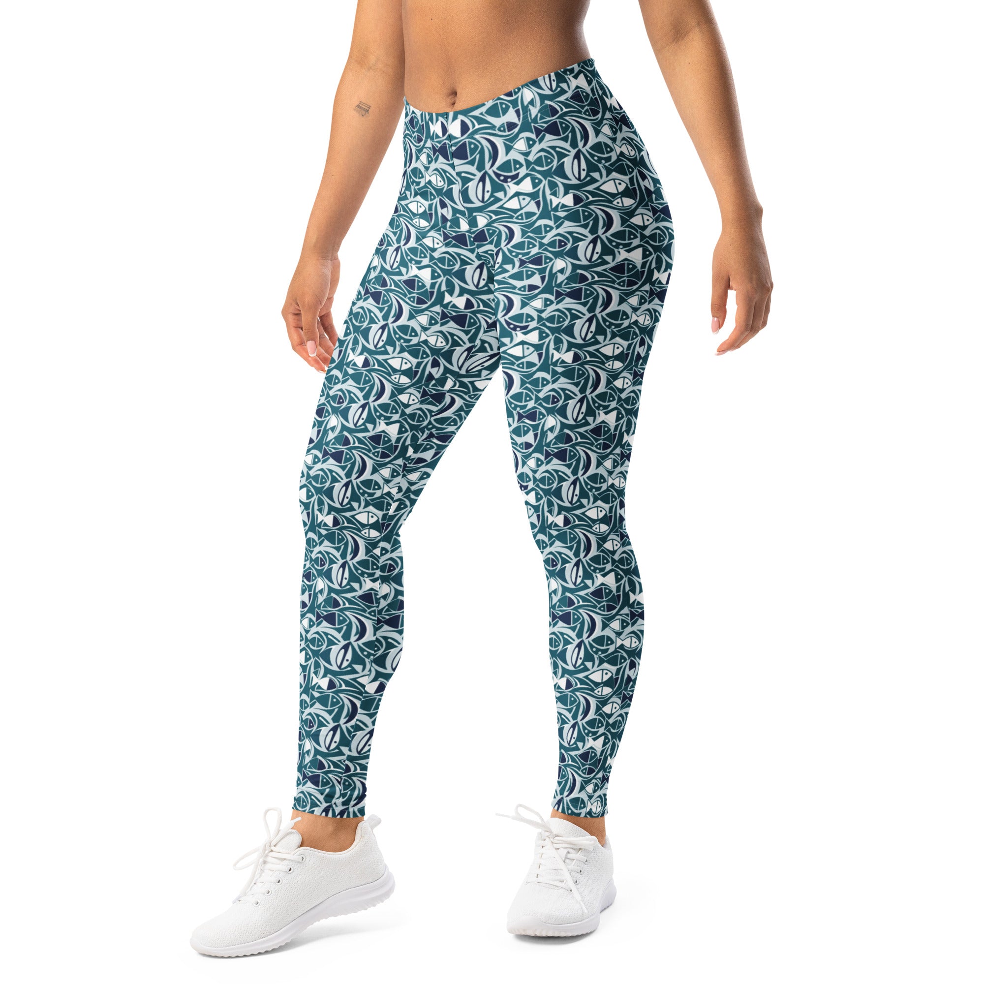 Ichthys Fish and Waves Leggings | GearBunch