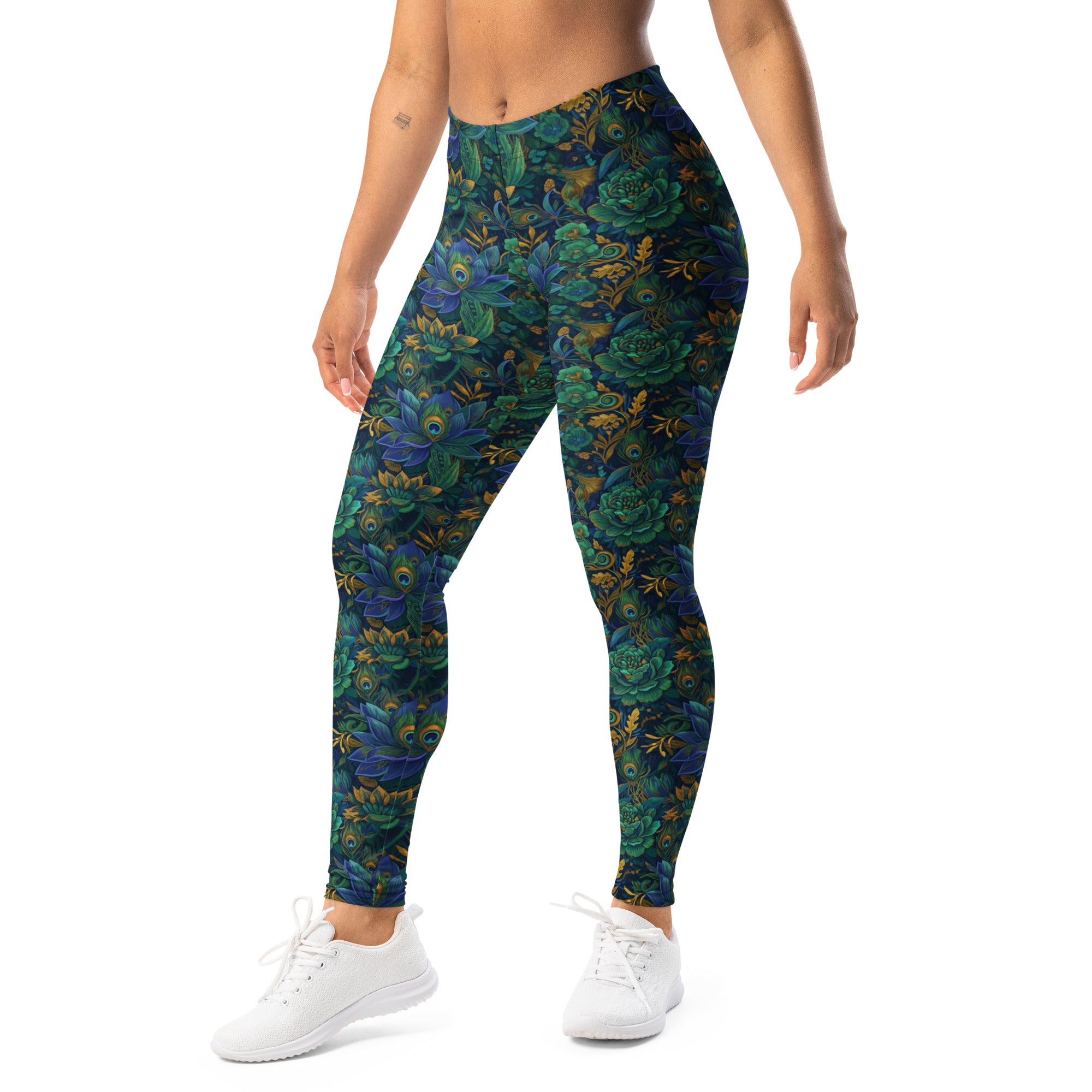 Peacock Feathers Splendour Leggings | GearBunch