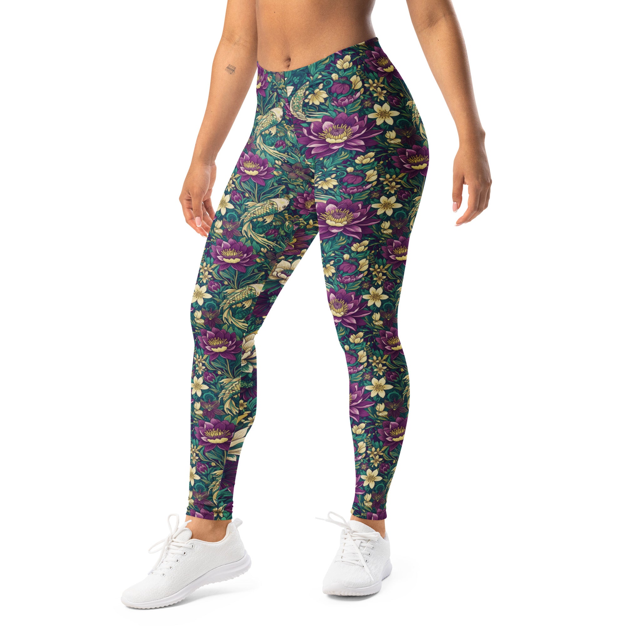 Pisces Koi Floral Leggings | GearBunch