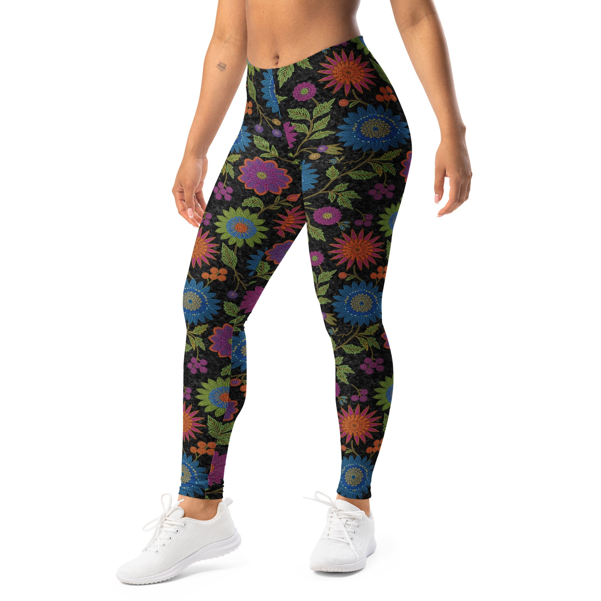 Rainbow Paillette Botanical Leggings | GearBunch