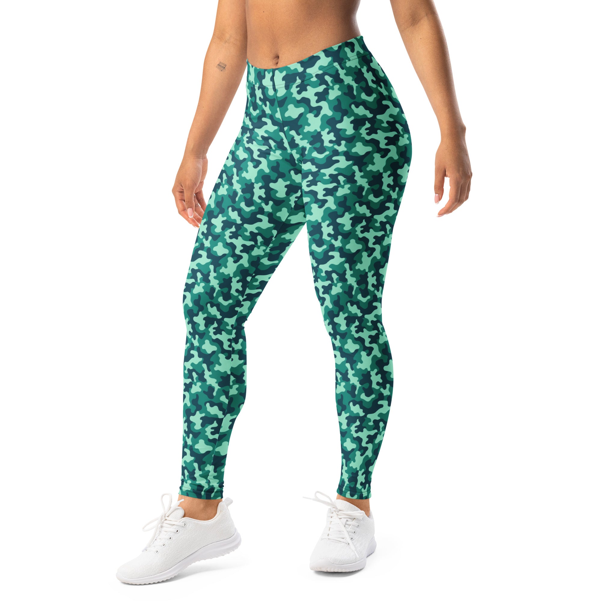 Ocean Teal Camo Leggings | GearBunch