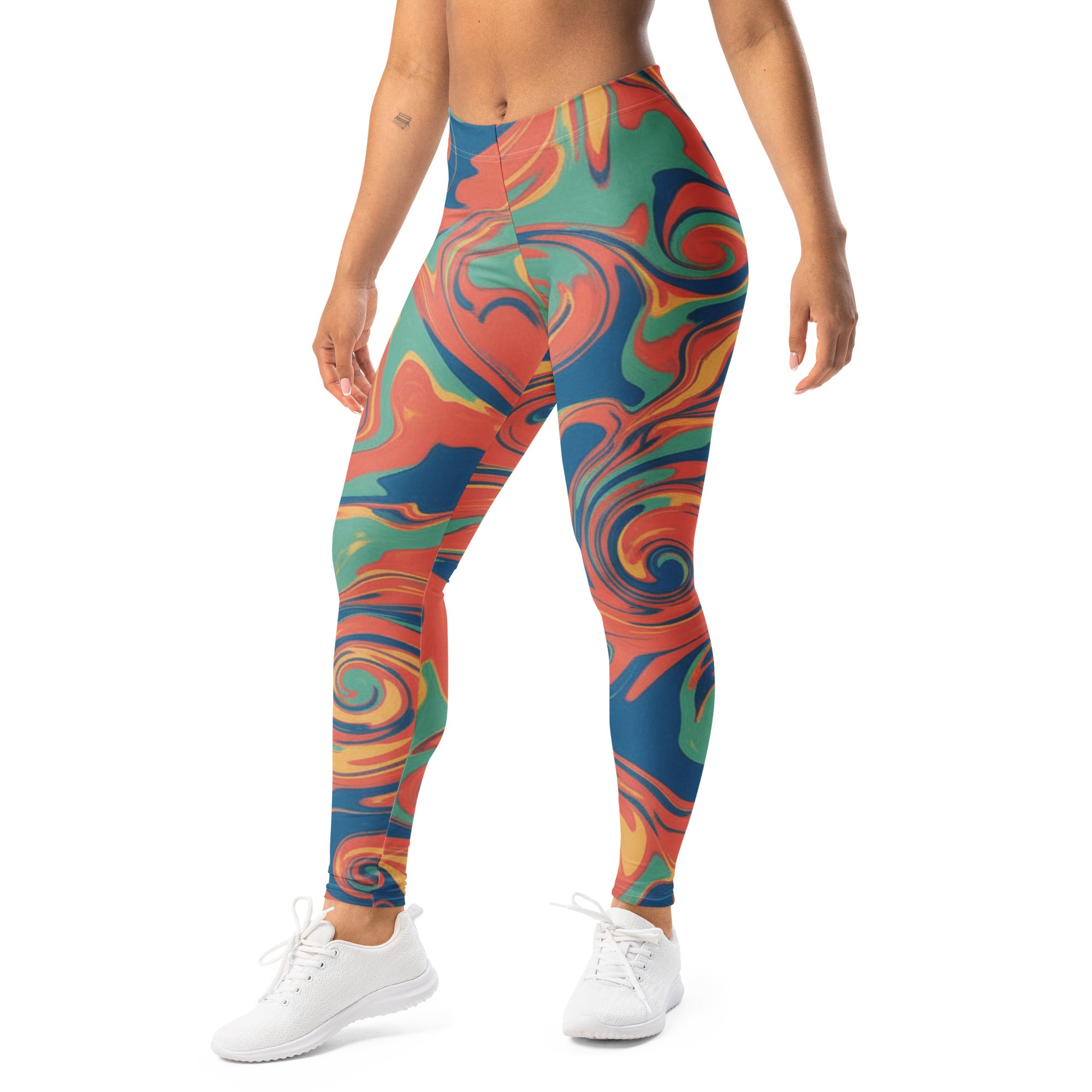 Liquid Marble Coral Reef Leggings | GearBunch