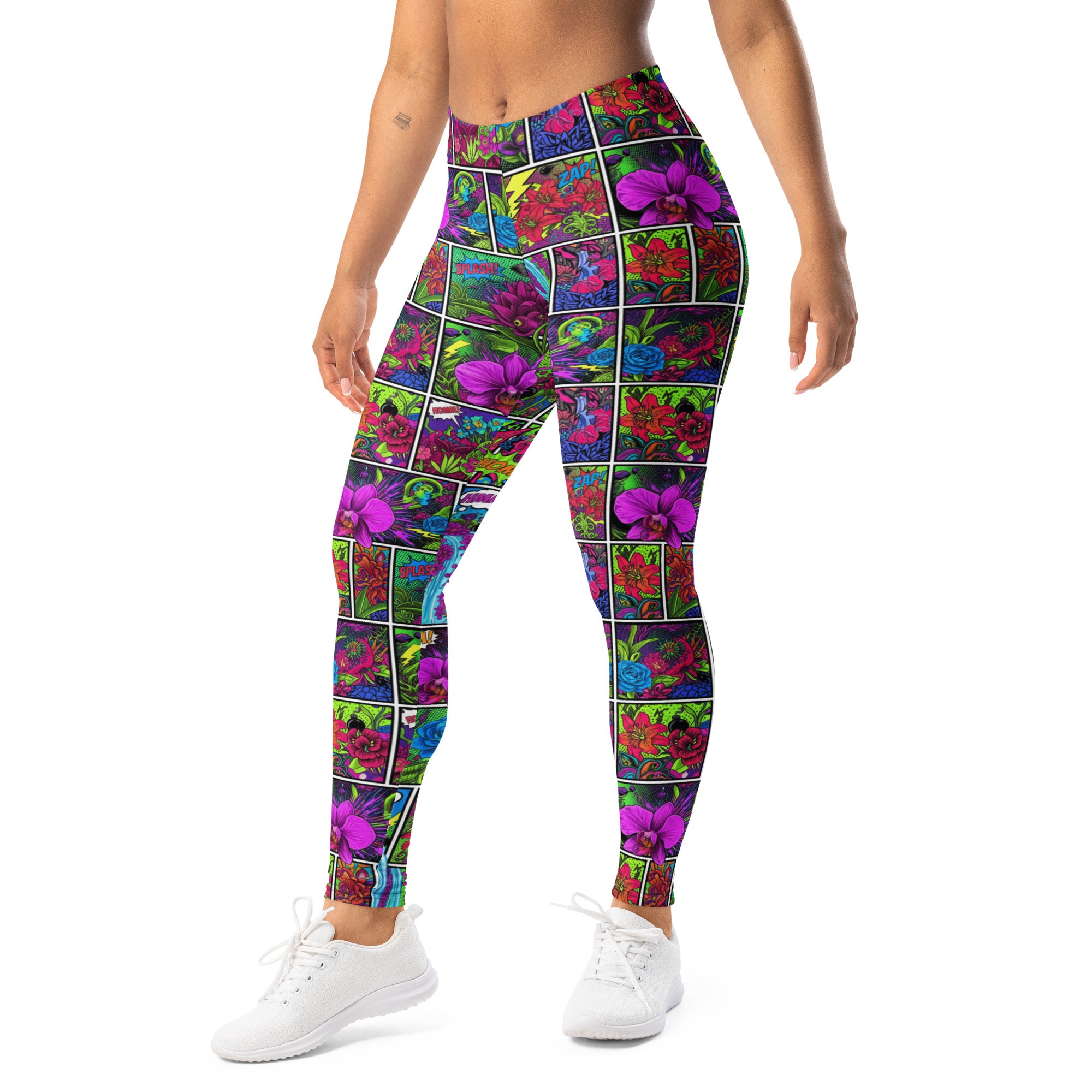 Comic Strip Neon Villain Leggings | GearBunch