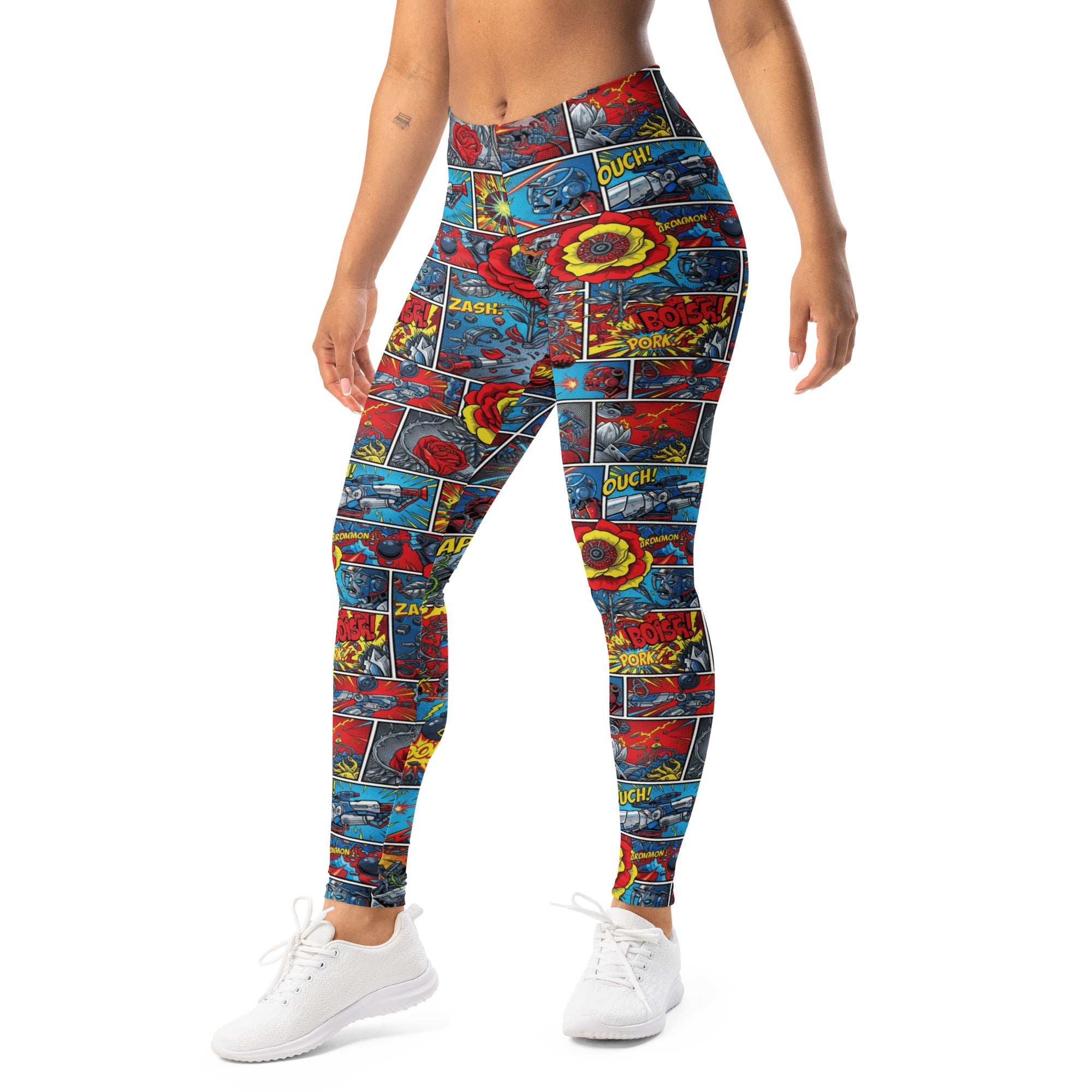Comic Strip Robot Wars Leggings | GearBunch