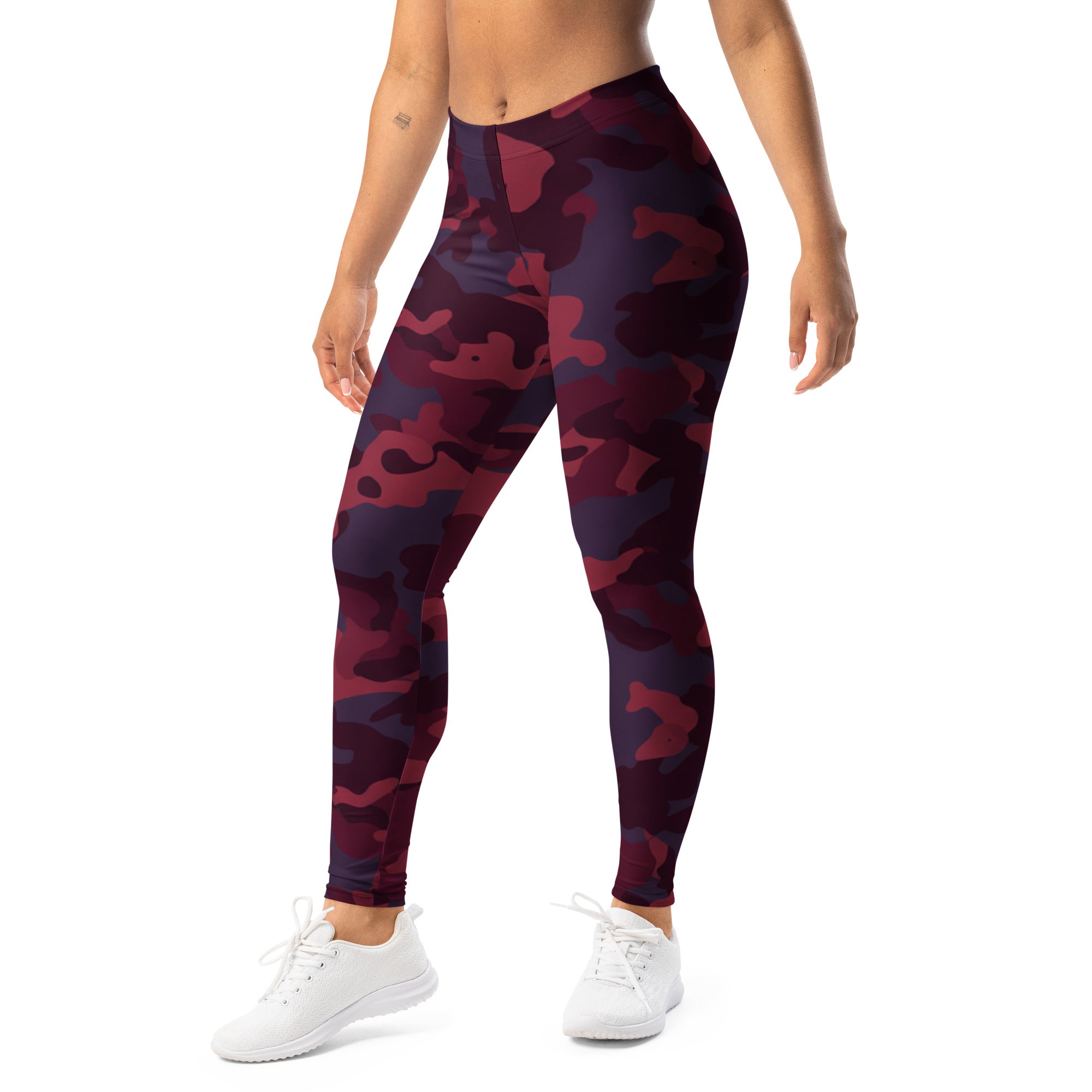 Wine Burgundy Camo Leggings | GearBunch